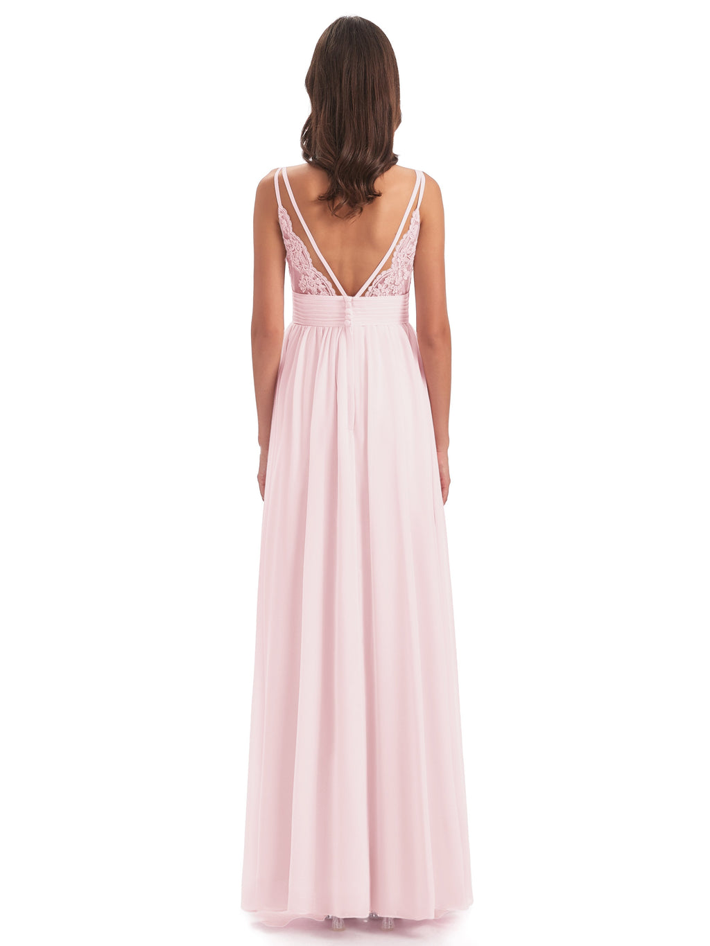 Ava Spaghetti Straps V-Neck Long Bridesmaid Dresses