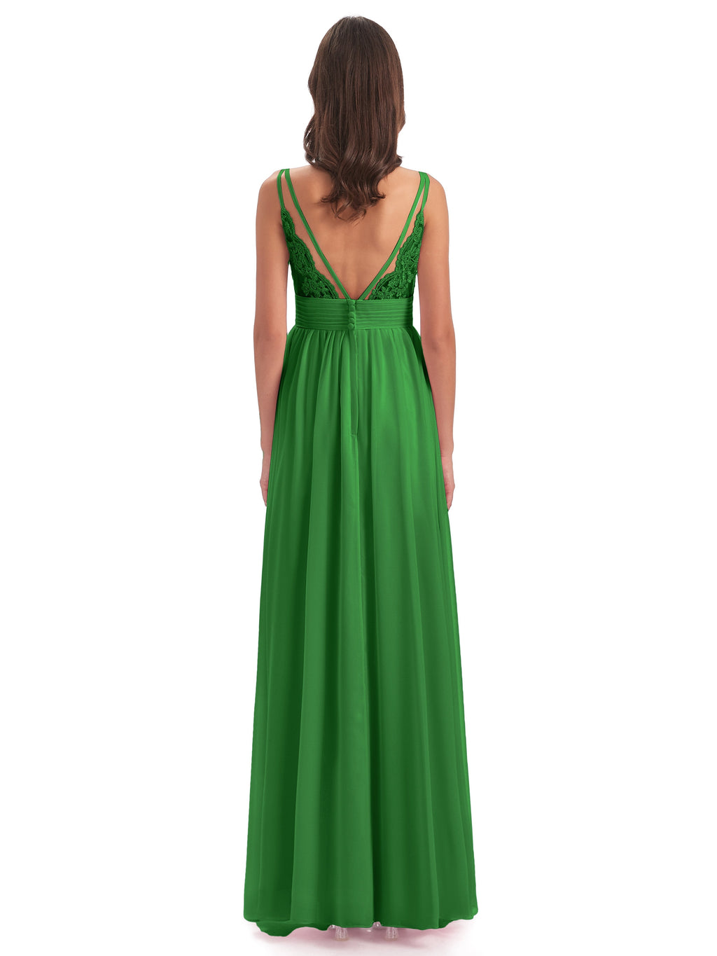 Ava Spaghetti Straps V-Neck Long Bridesmaid Dresses