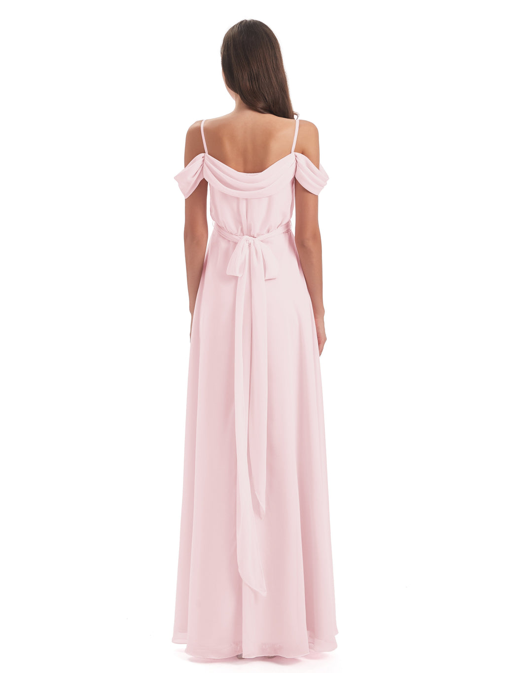 Brenna Off The Shoulder Chiffon Long Bridesmaid Dresses