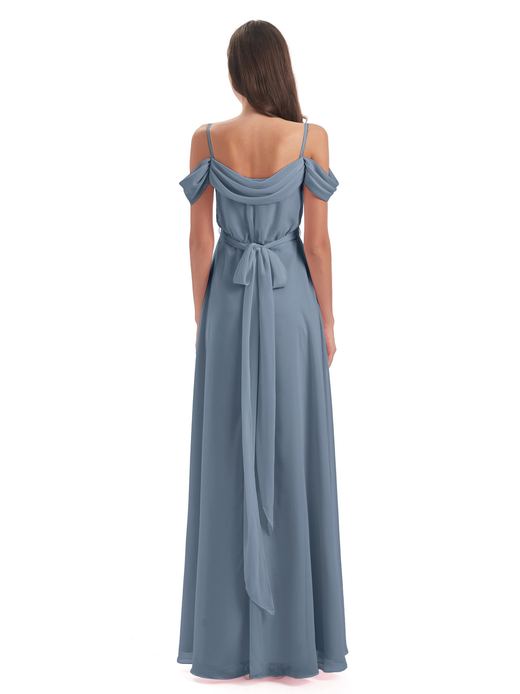 Brenna Off The Shoulder Chiffon Long Bridesmaid Dresses