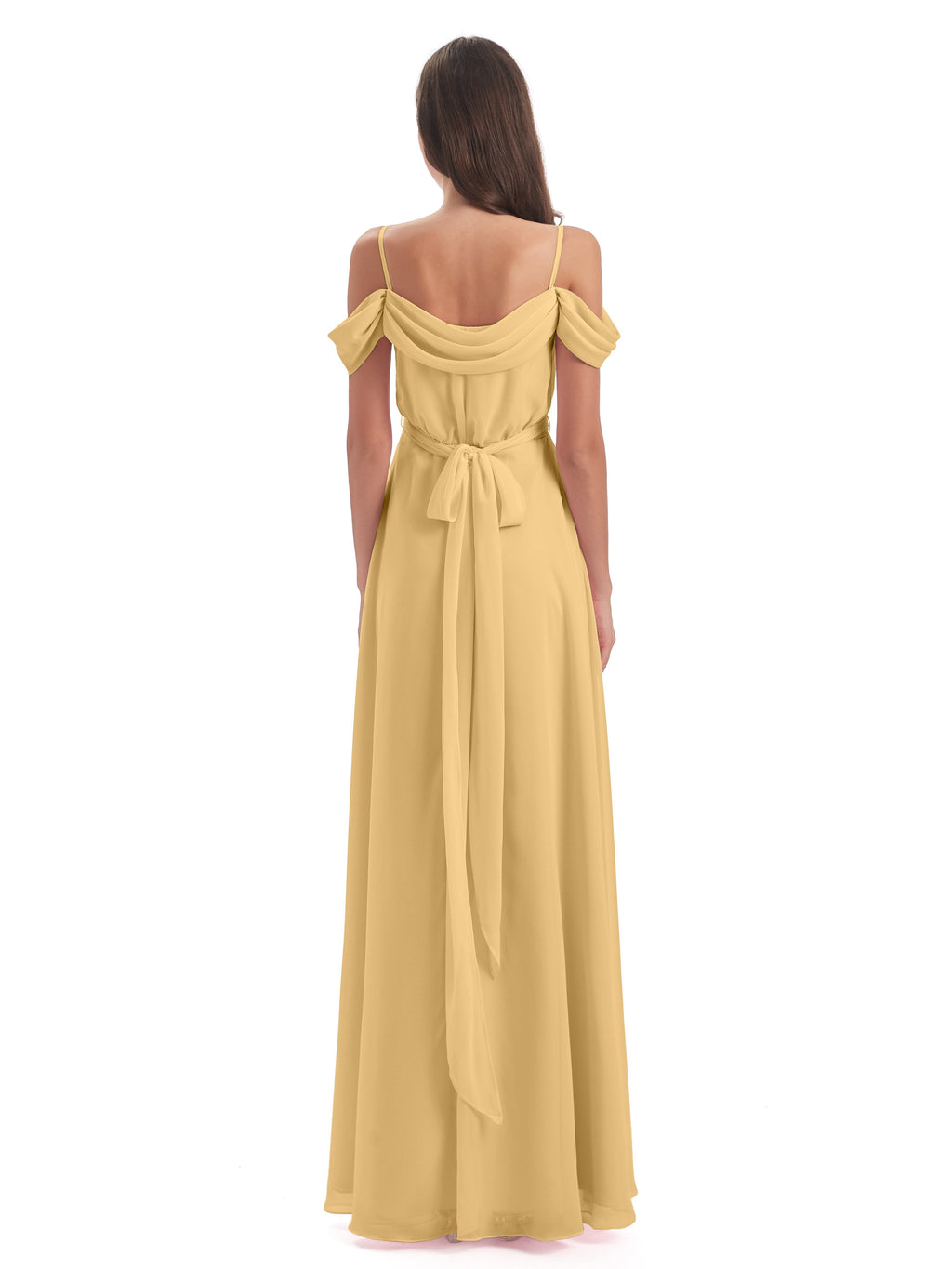 Brenna Off The Shoulder Chiffon Long Bridesmaid Dresses