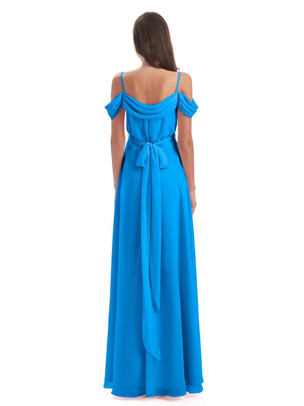 Brenna Off The Shoulder Chiffon Long Bridesmaid Dresses