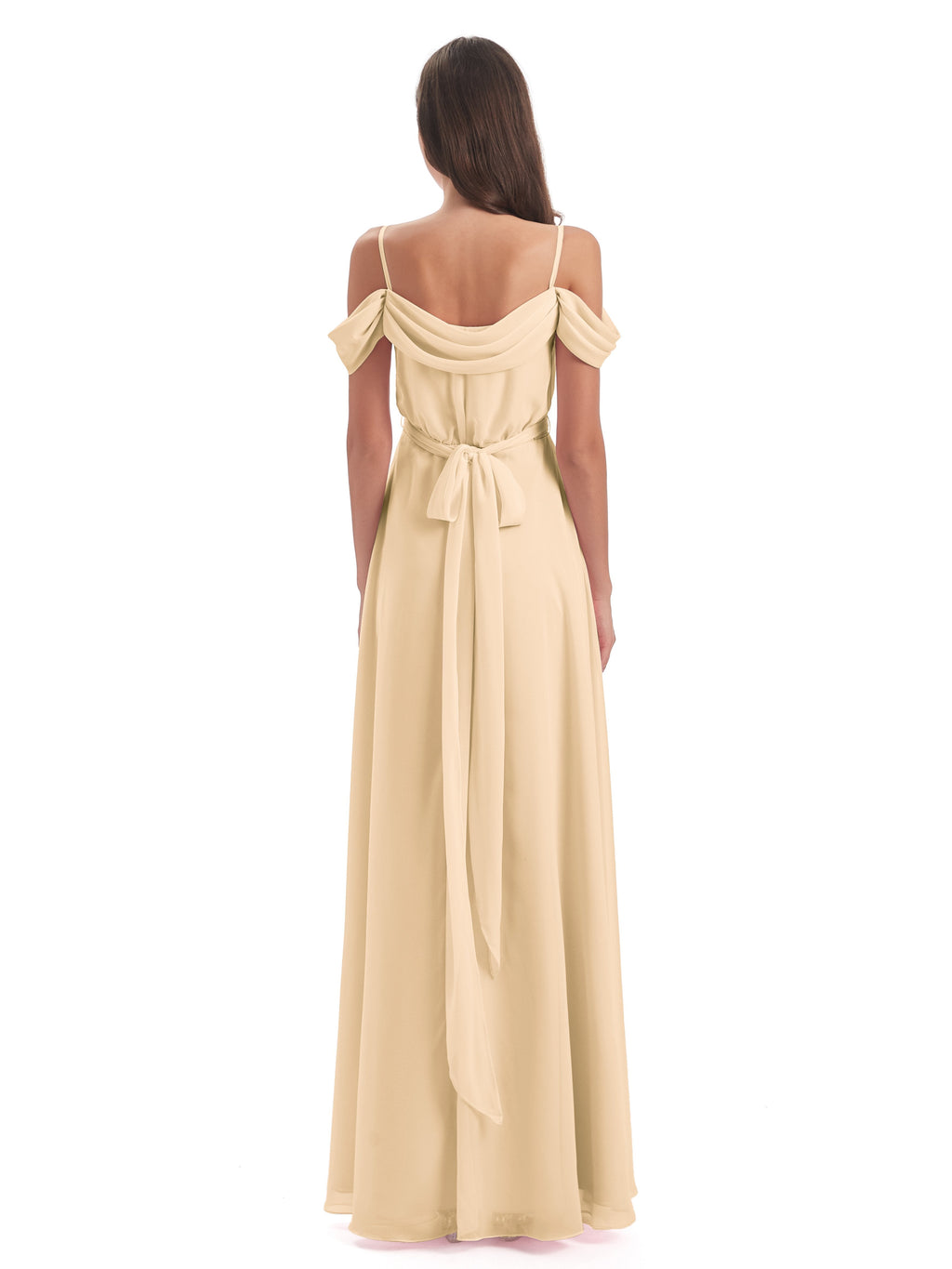Brenna Off The Shoulder Chiffon Long Bridesmaid Dresses