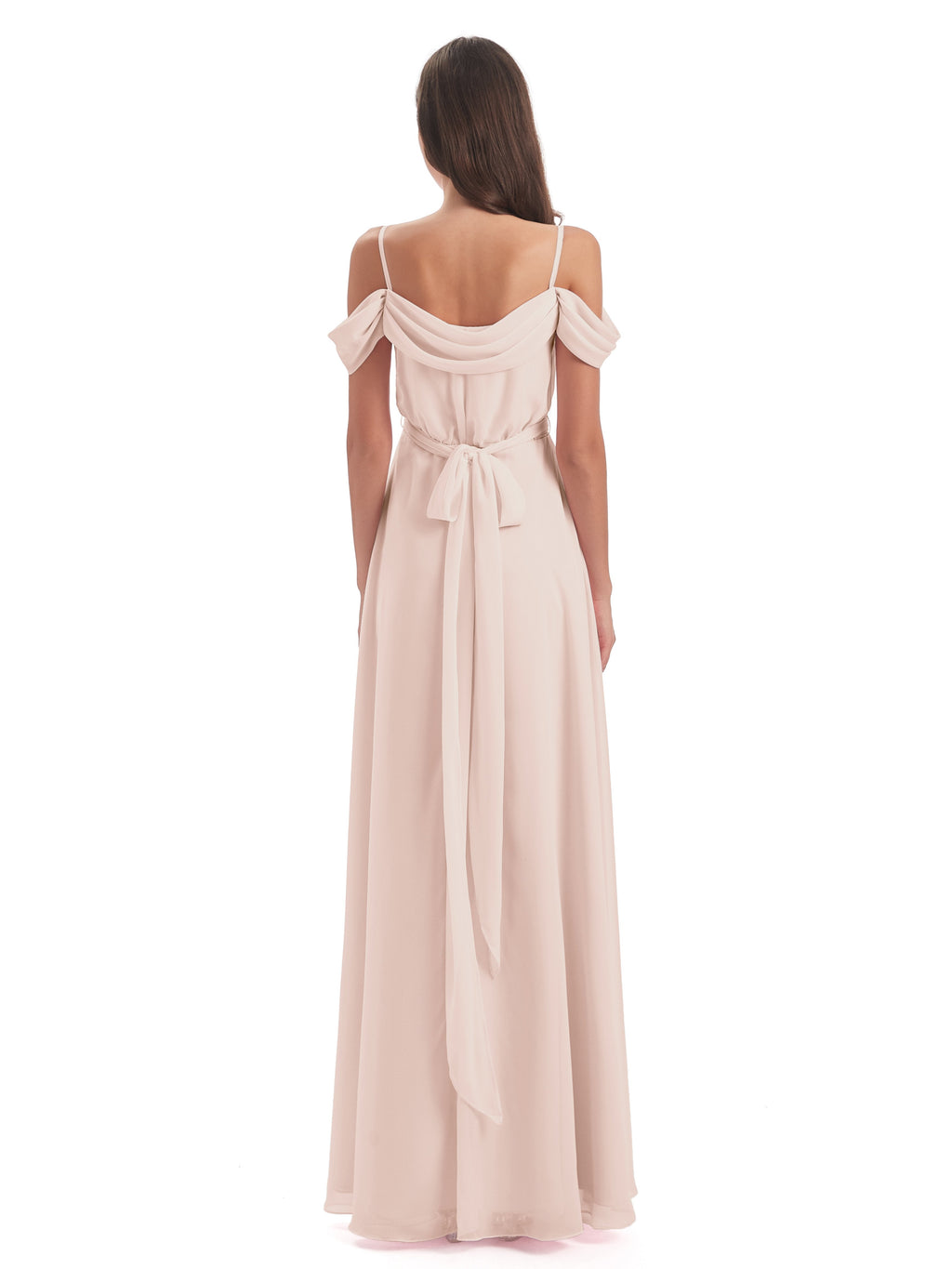 Brenna Off The Shoulder Chiffon Long Bridesmaid Dresses