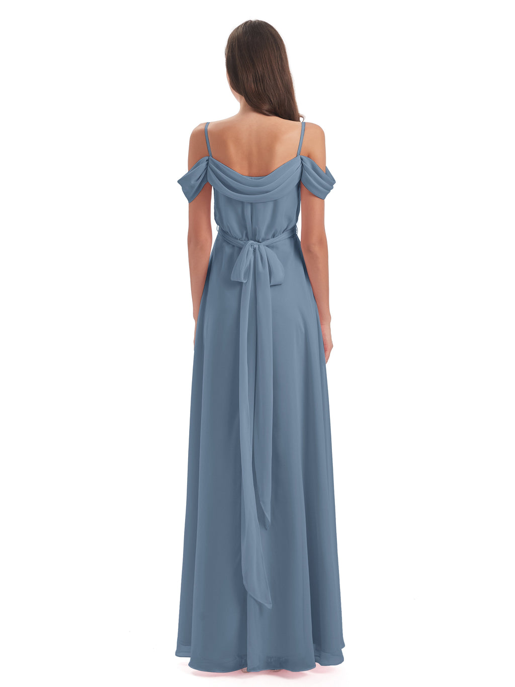 Brenna Off The Shoulder Chiffon Long Bridesmaid Dresses