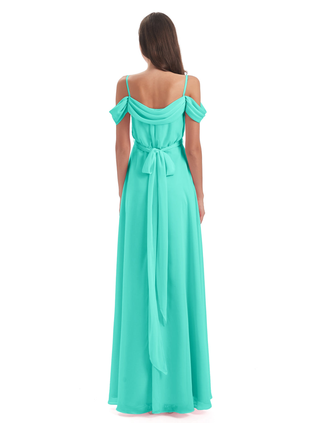 Brenna Off The Shoulder Chiffon Long Bridesmaid Dresses