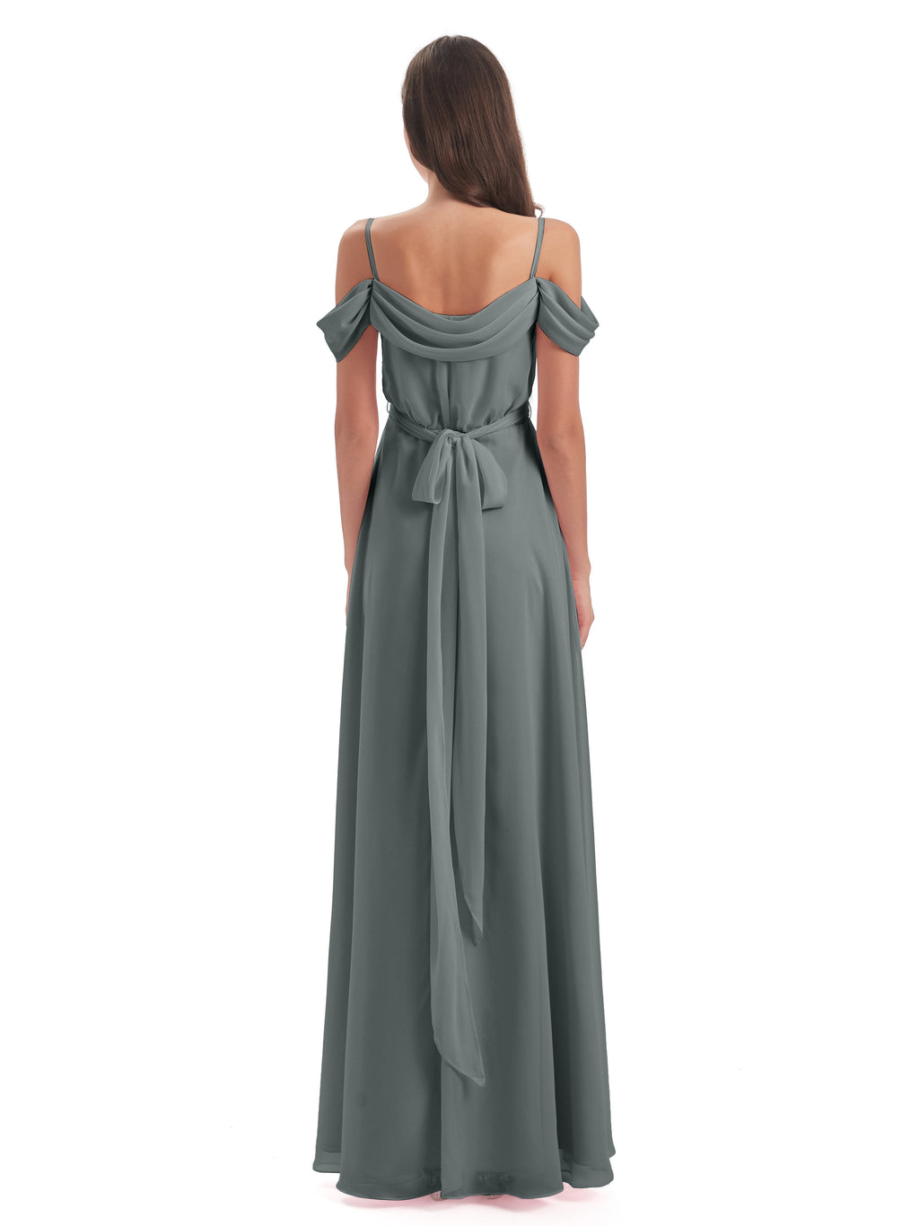 Brenna Off The Shoulder Chiffon Long Bridesmaid Dresses