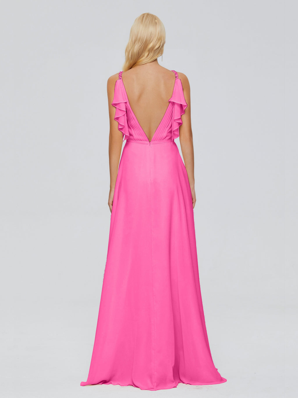 Brianna Straps V-back Chiffon Bridesmaid Dresses