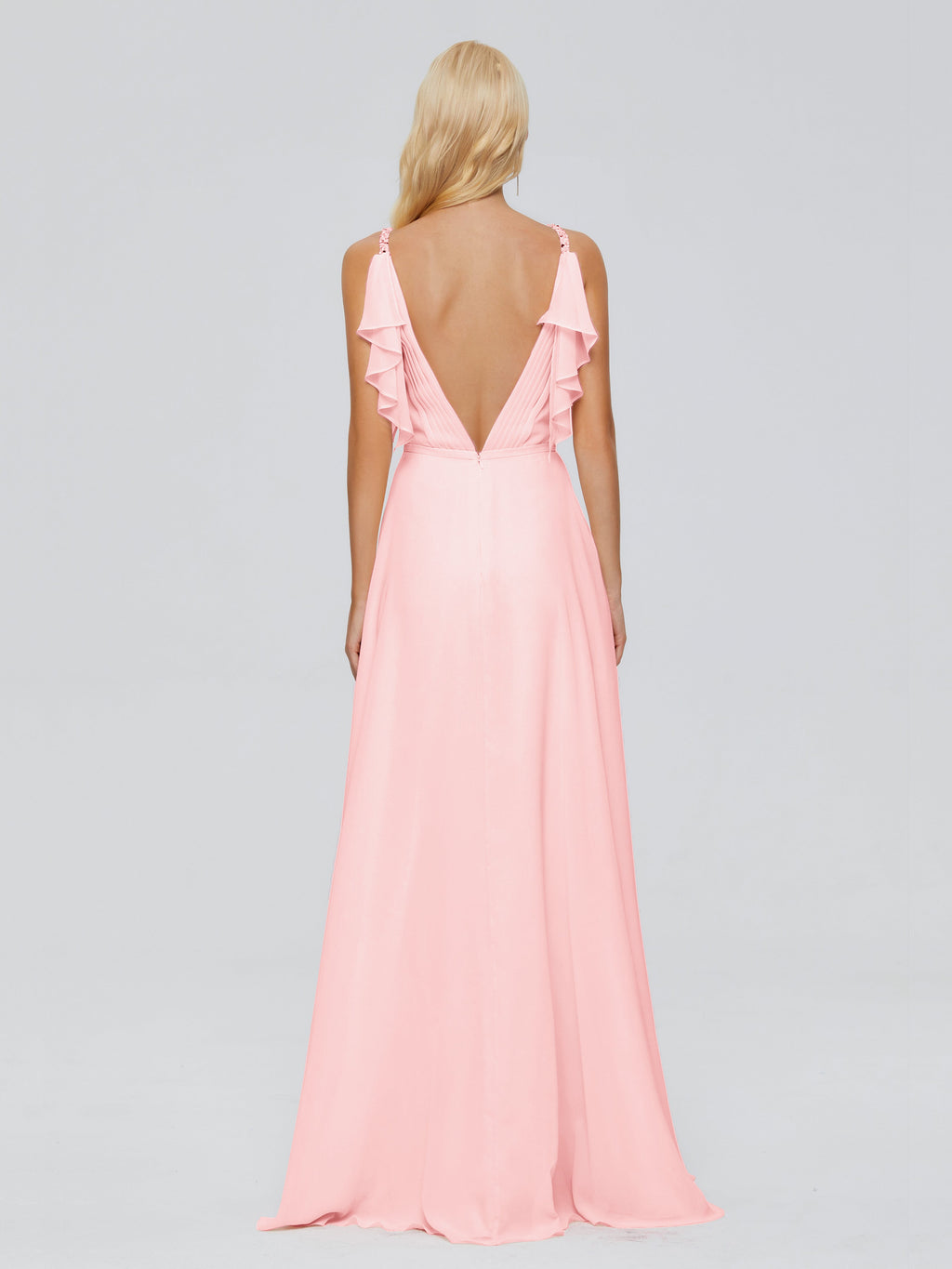 Brianna Straps V-back Chiffon Bridesmaid Dresses
