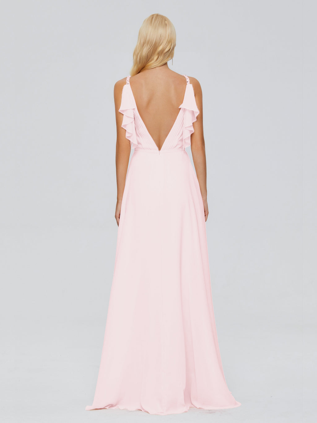 Brianna Straps V-back Chiffon Bridesmaid Dresses
