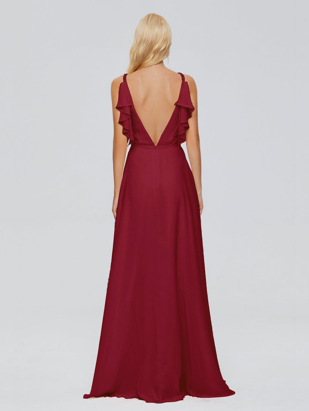 Brianna Straps V-back Chiffon Bridesmaid Dresses