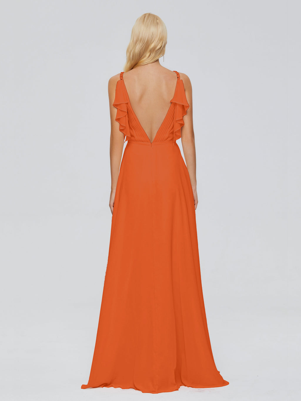 Brianna Straps V-back Chiffon Bridesmaid Dresses