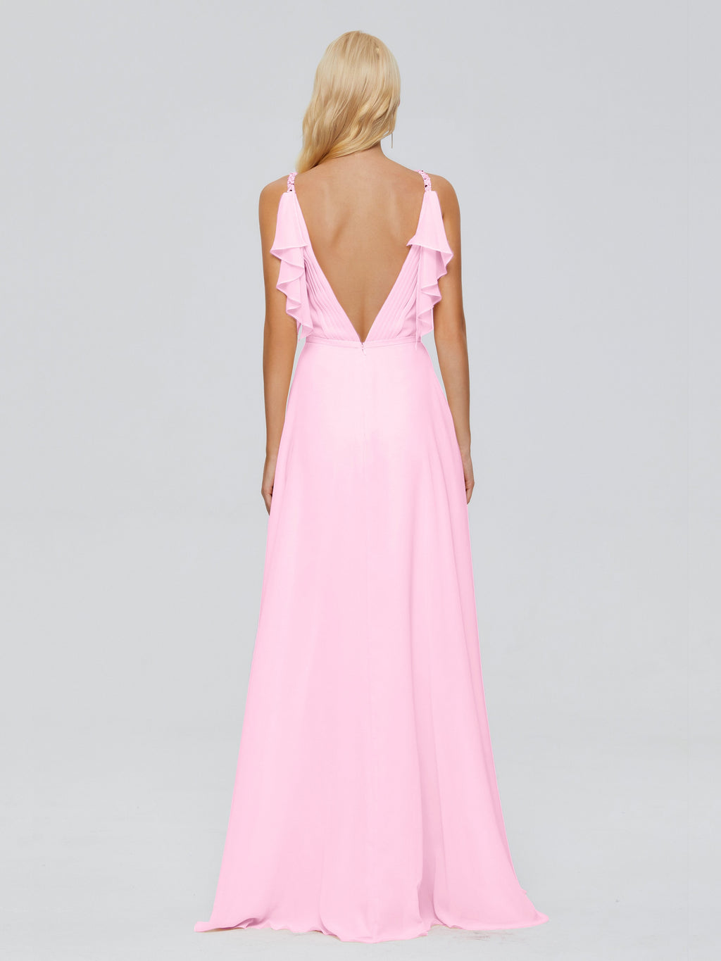 Brianna Straps V-back Chiffon Bridesmaid Dresses
