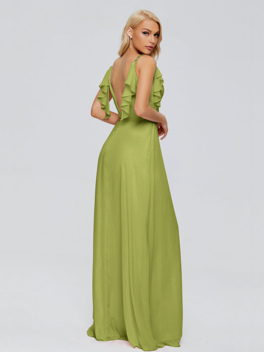 Brianna Straps V-back Chiffon Bridesmaid Dresses