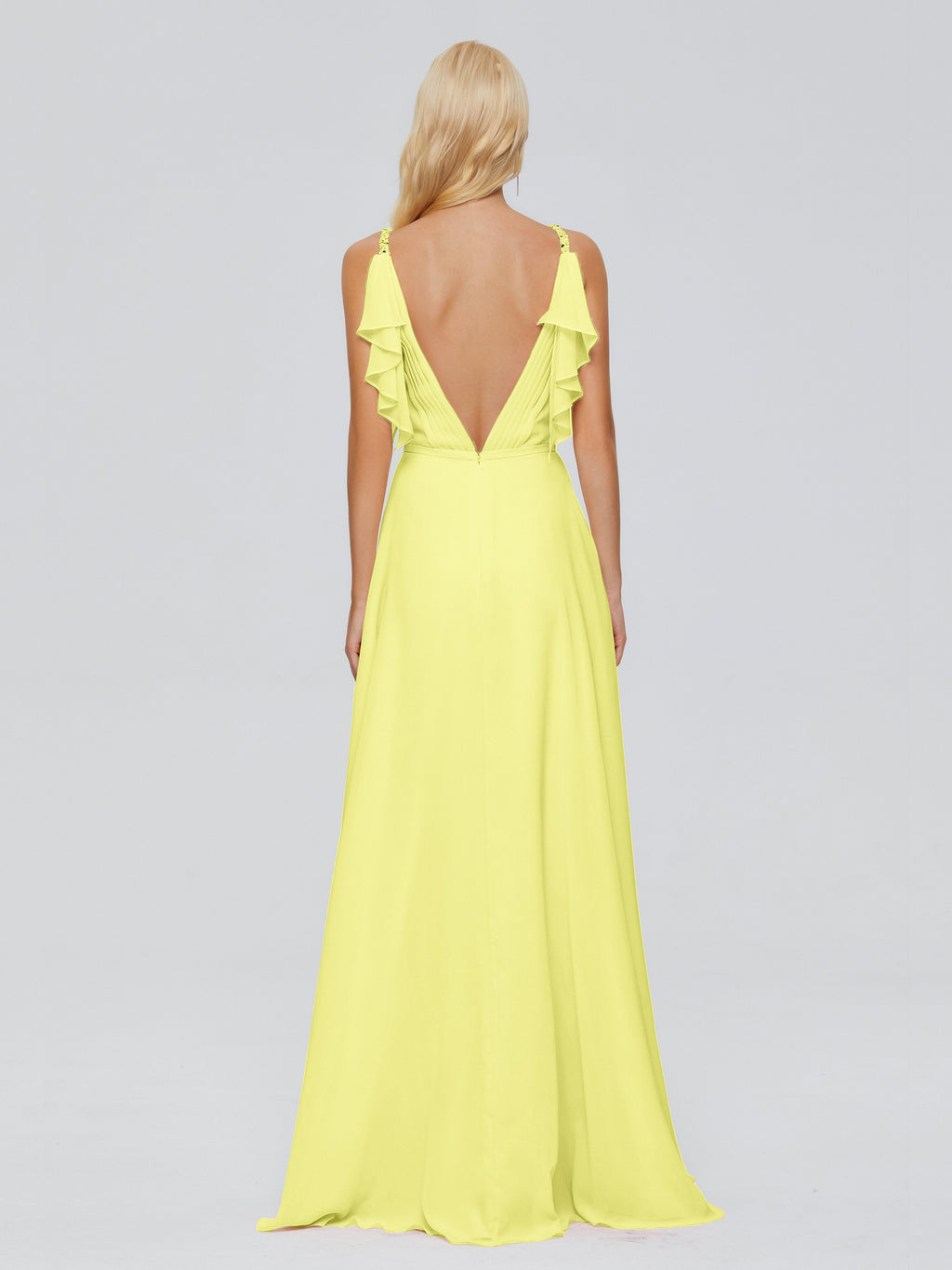Brianna Straps V-back Chiffon Bridesmaid Dresses