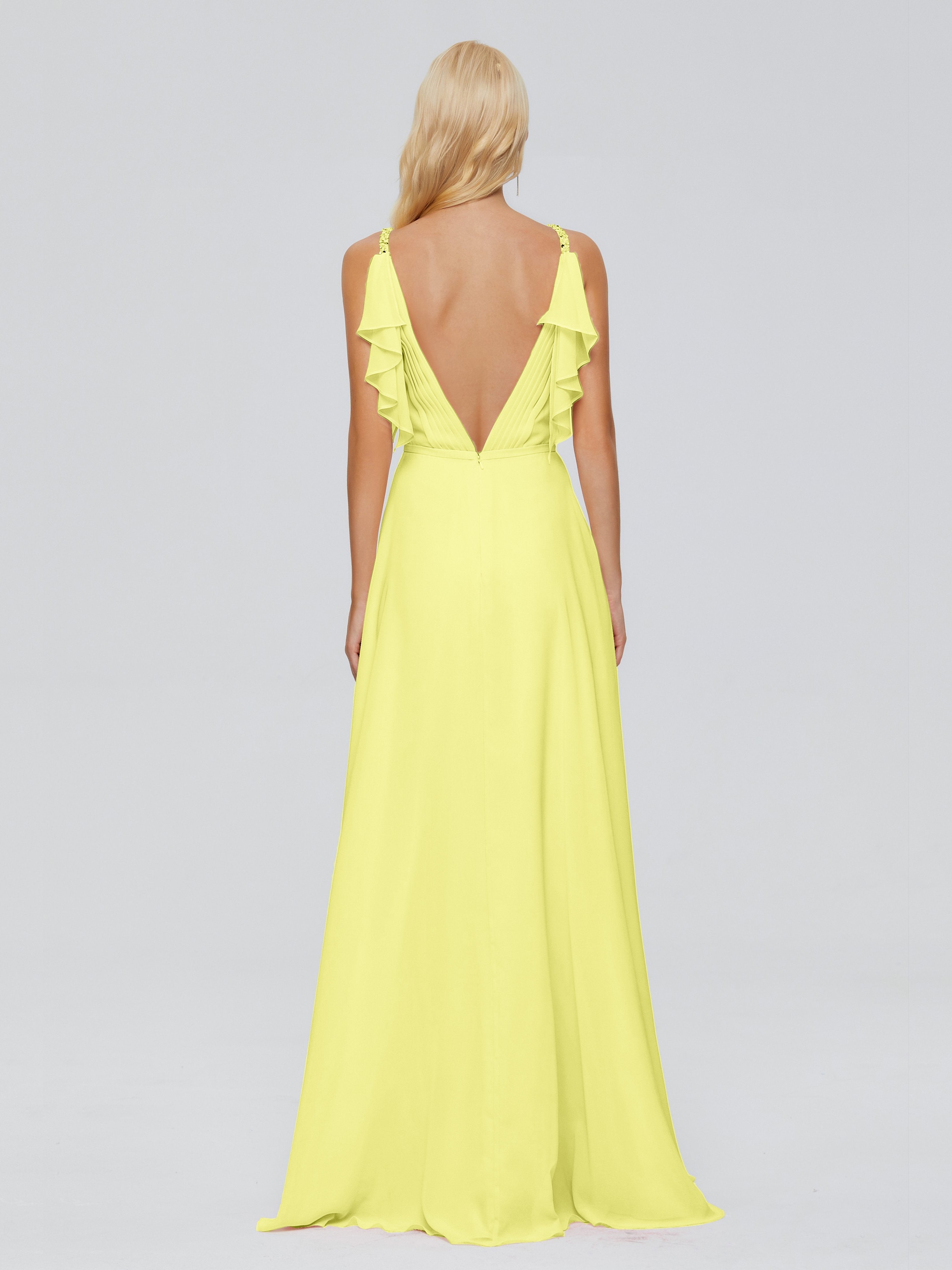 Brianna Straps V-back Chiffon Bridesmaid Dresses