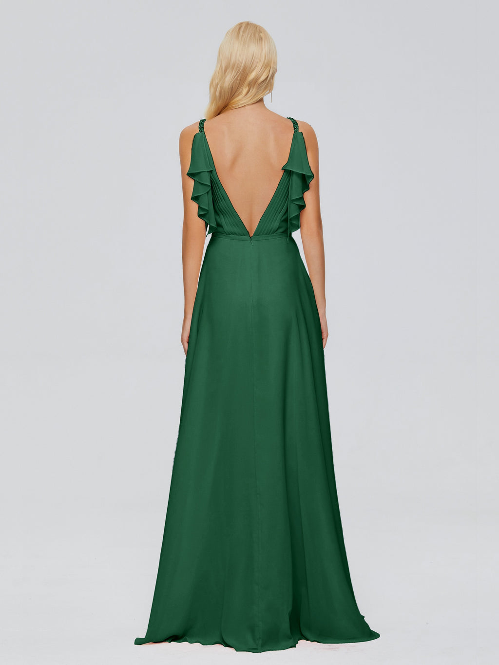 Brianna Straps V-back Chiffon Bridesmaid Dresses