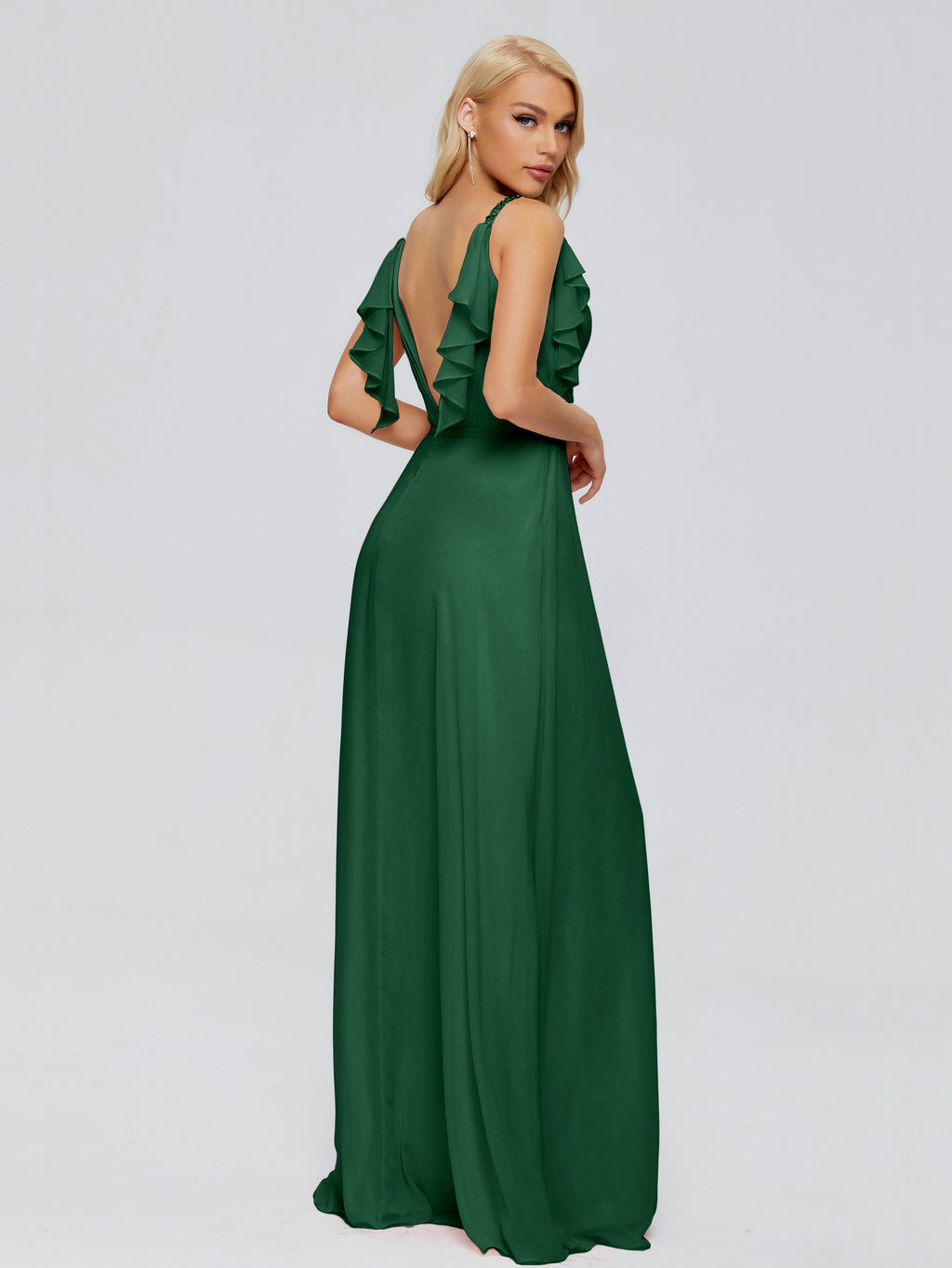 Brianna Straps V-back Chiffon Bridesmaid Dresses