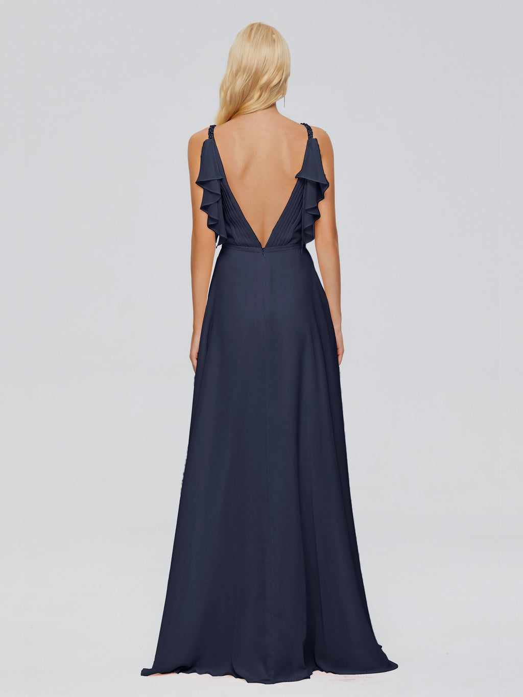 Brianna Straps V-back Chiffon Bridesmaid Dresses