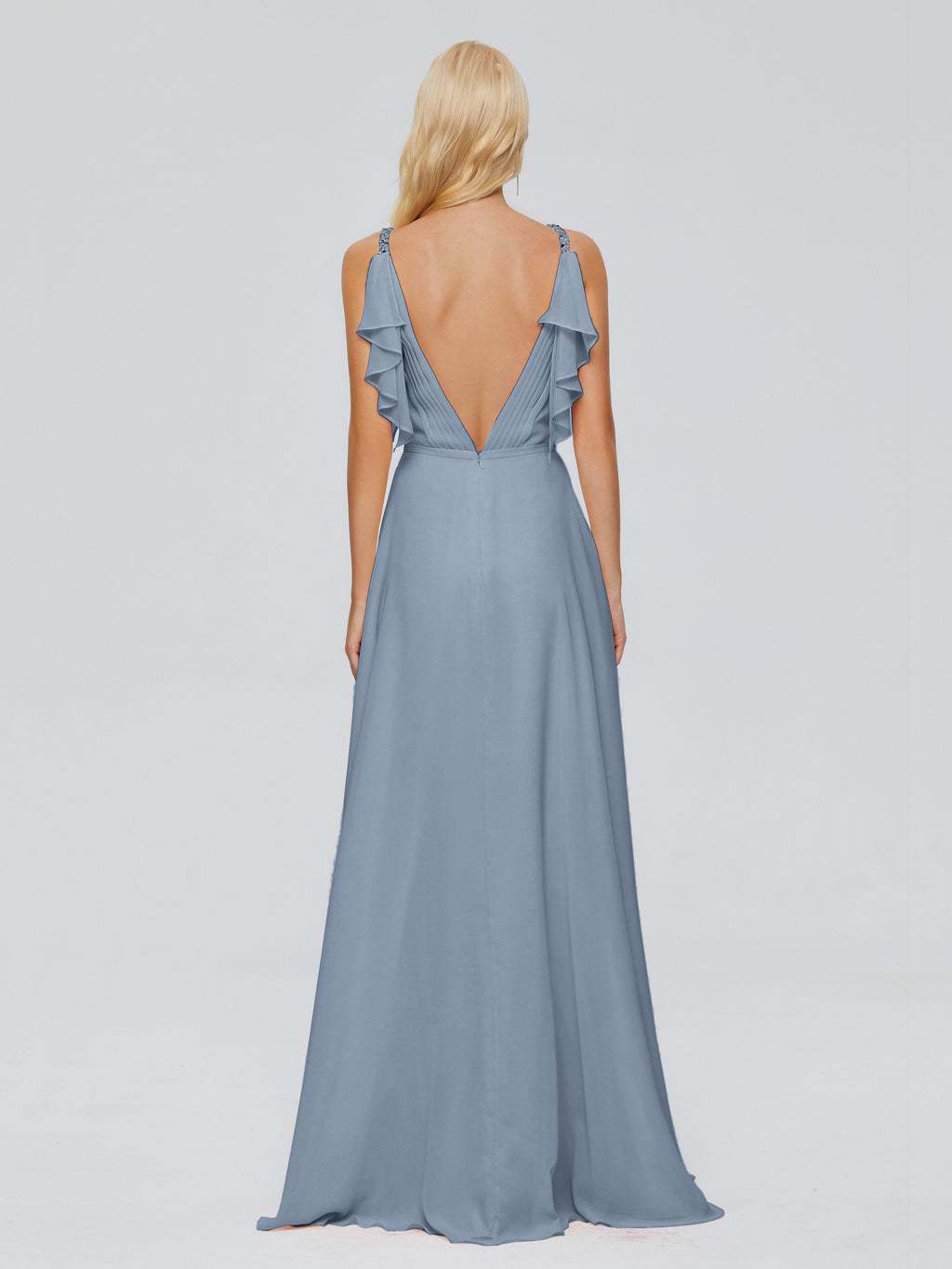 Brianna Straps V-back Chiffon Bridesmaid Dresses