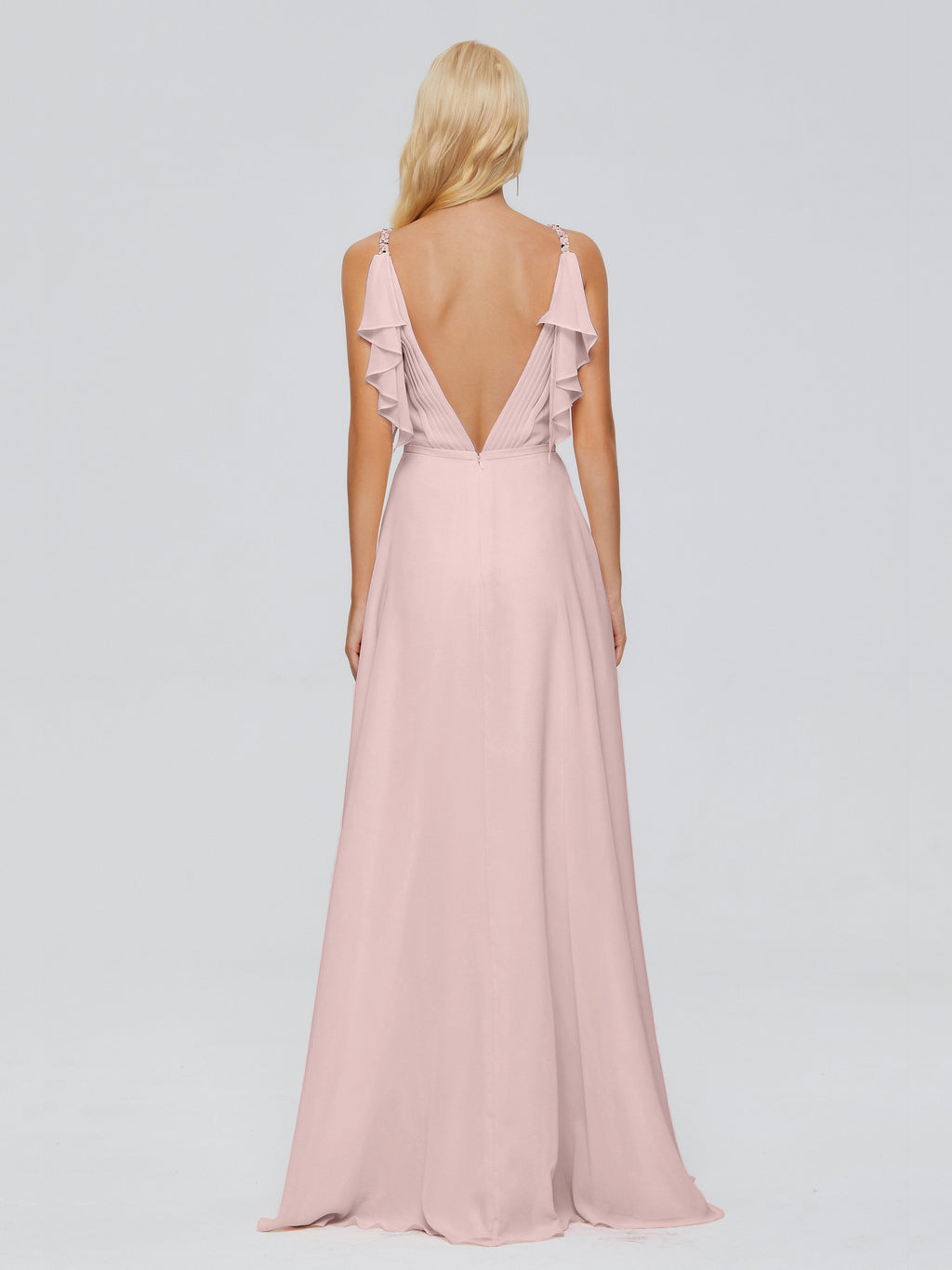 Brianna Straps V-back Chiffon Bridesmaid Dresses