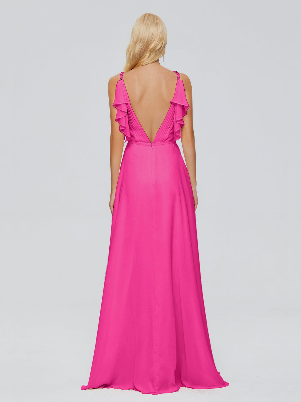 Brianna Straps V-back Chiffon Bridesmaid Dresses