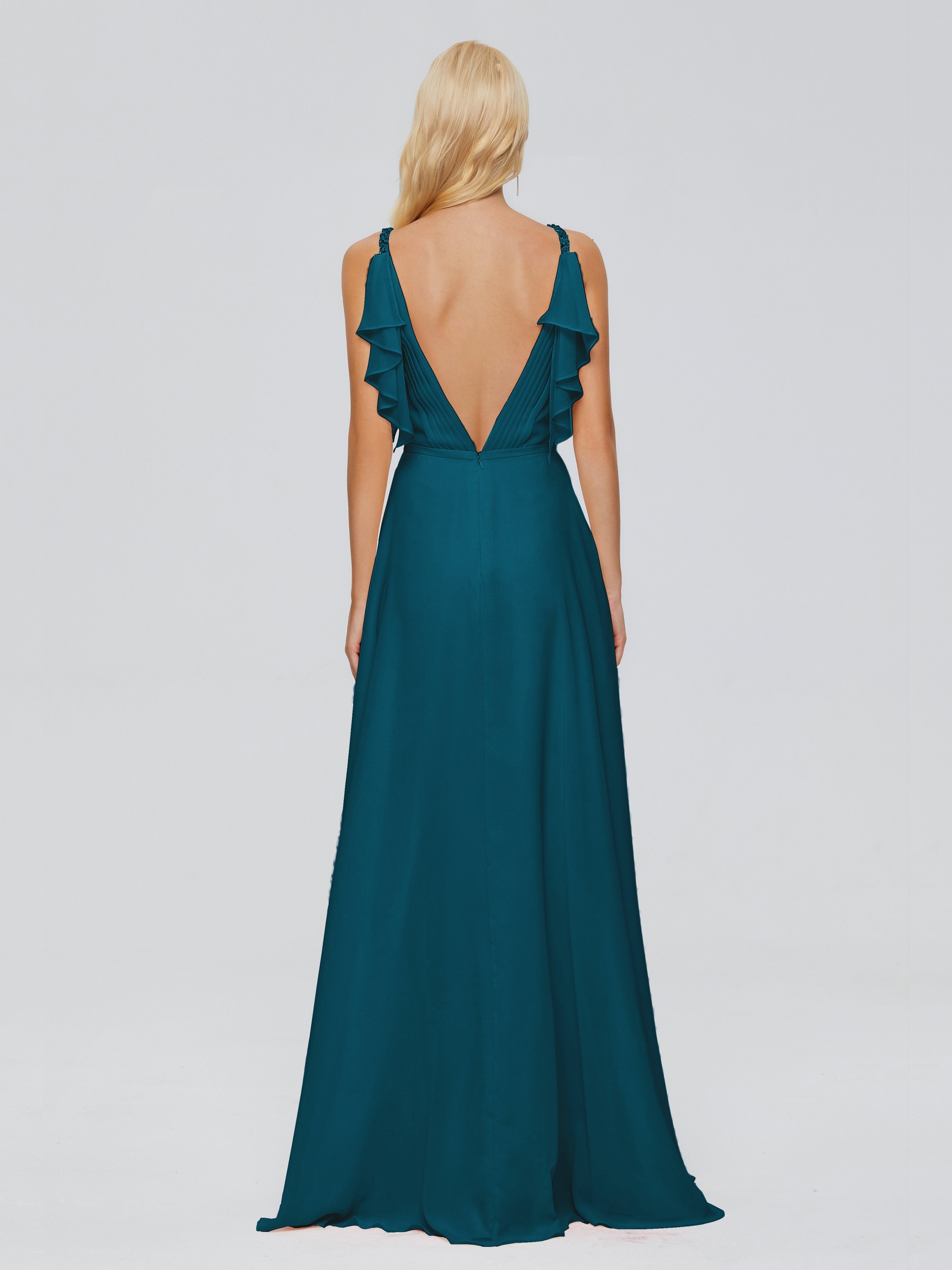 Brianna Straps V-back Chiffon Bridesmaid Dresses
