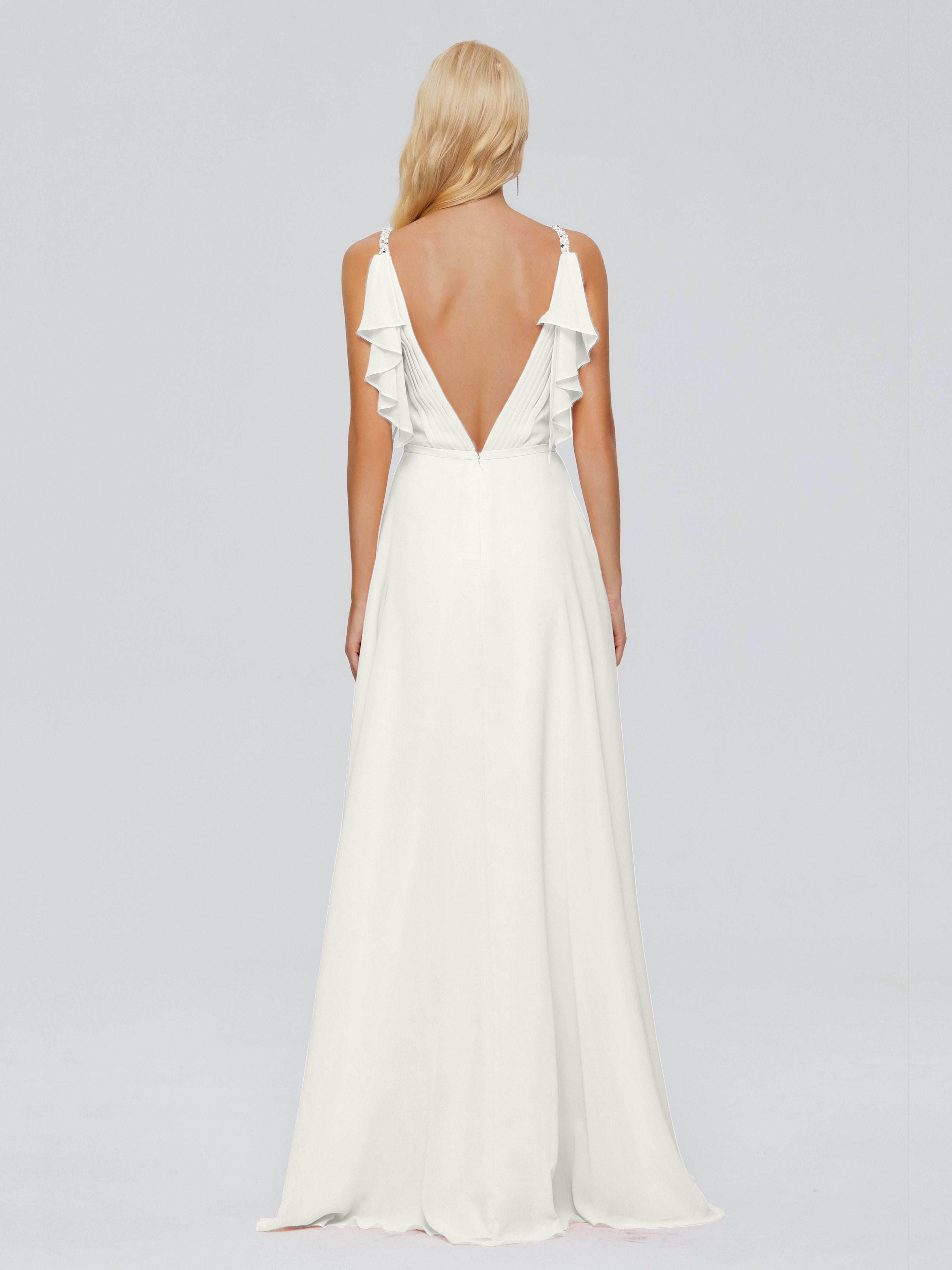 Brianna Straps V-back Chiffon Bridesmaid Dresses
