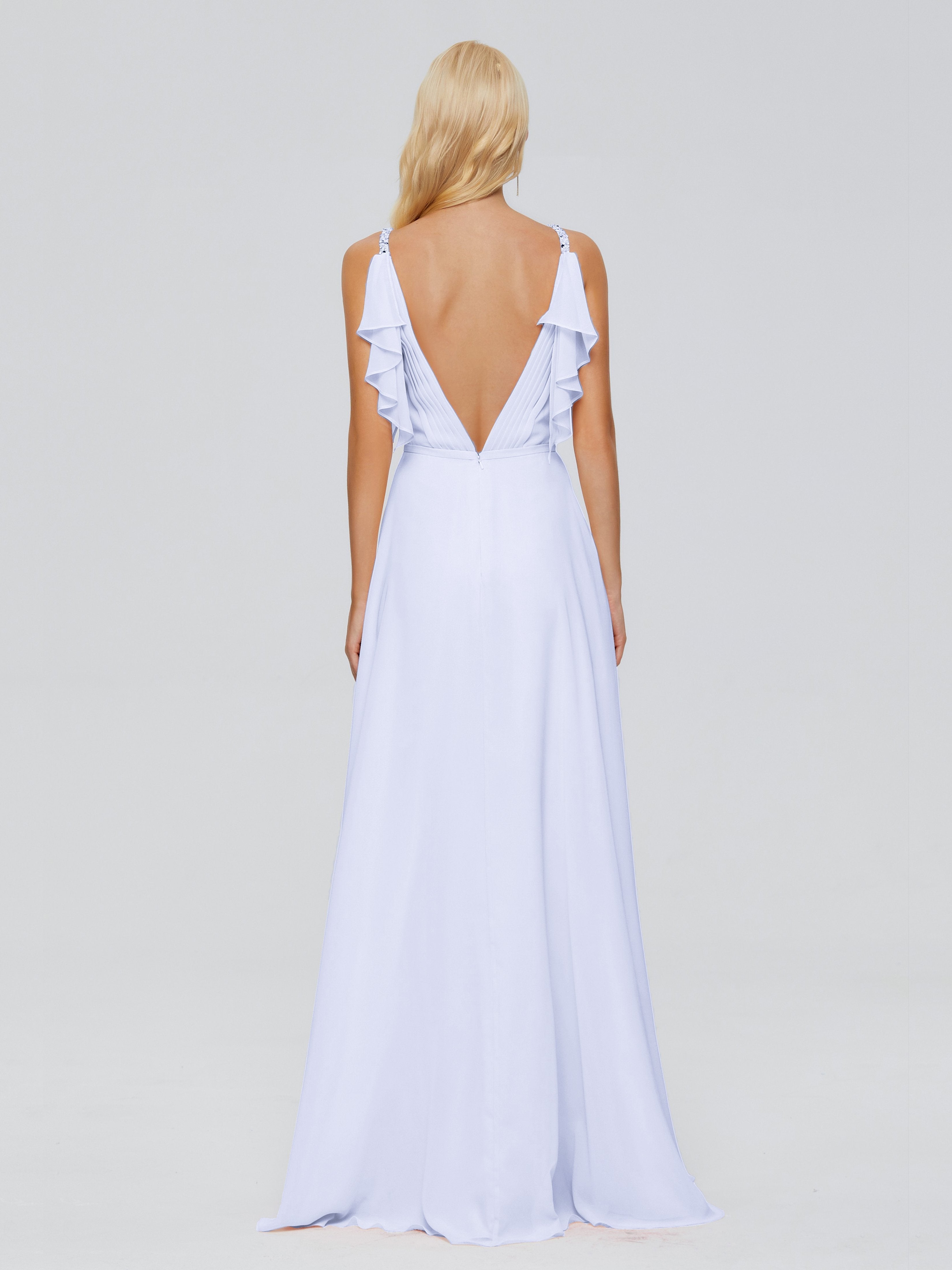 Brianna Straps V-back Chiffon Bridesmaid Dresses