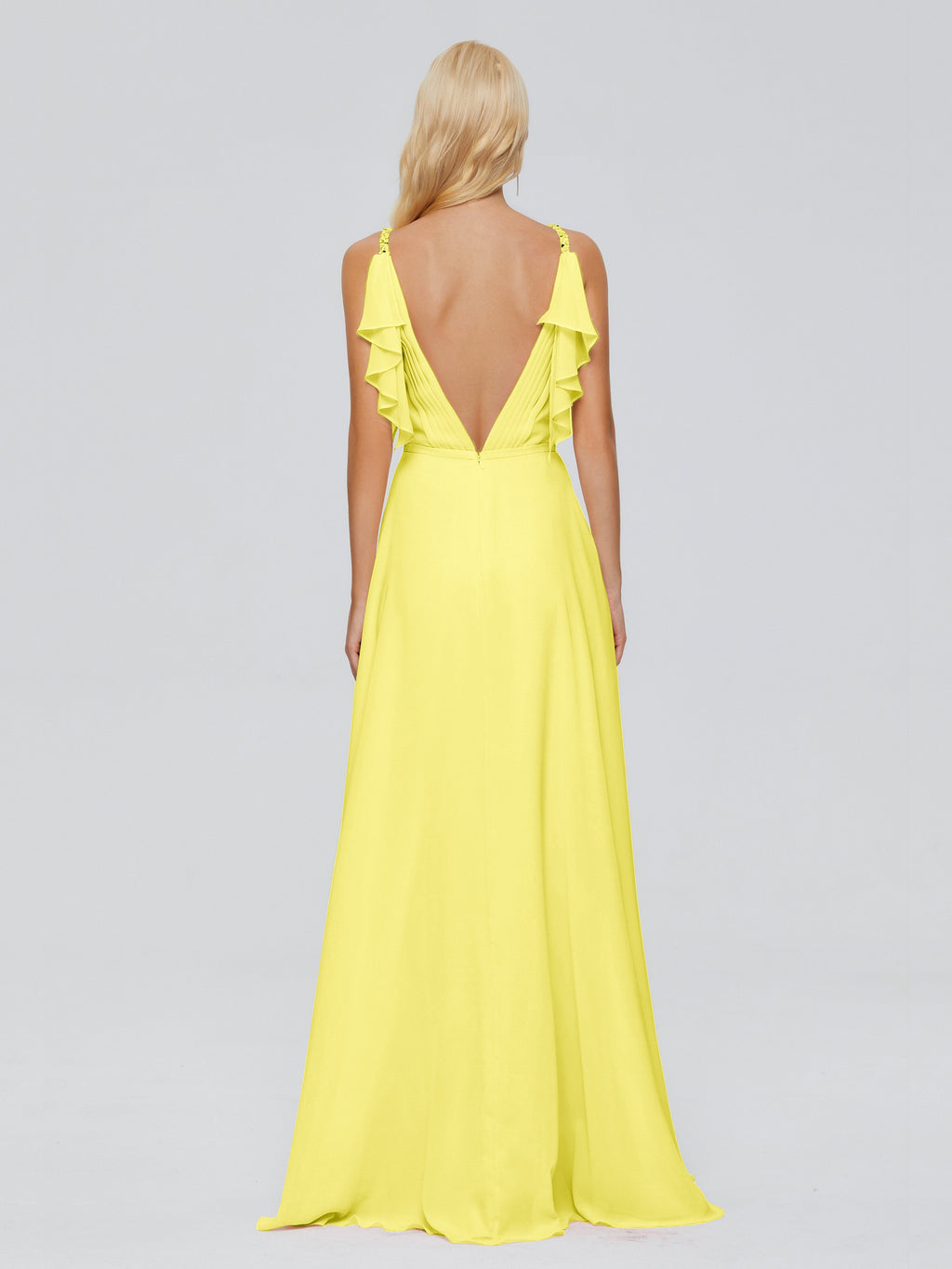 Brianna Straps V-back Chiffon Bridesmaid Dresses