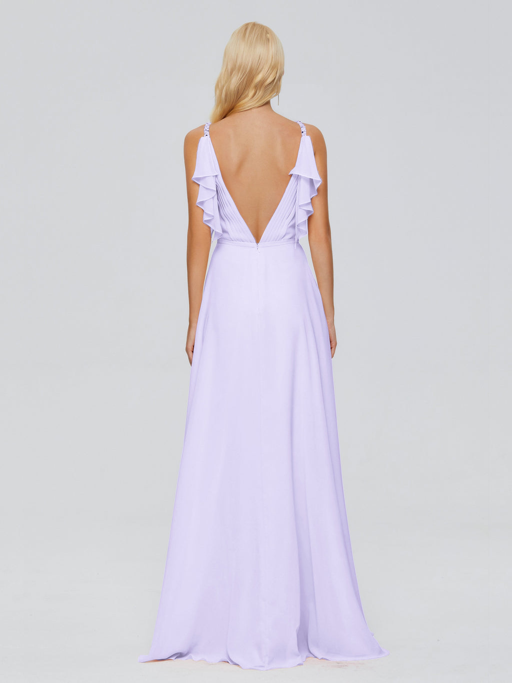 Brianna Straps V-back Chiffon Bridesmaid Dresses