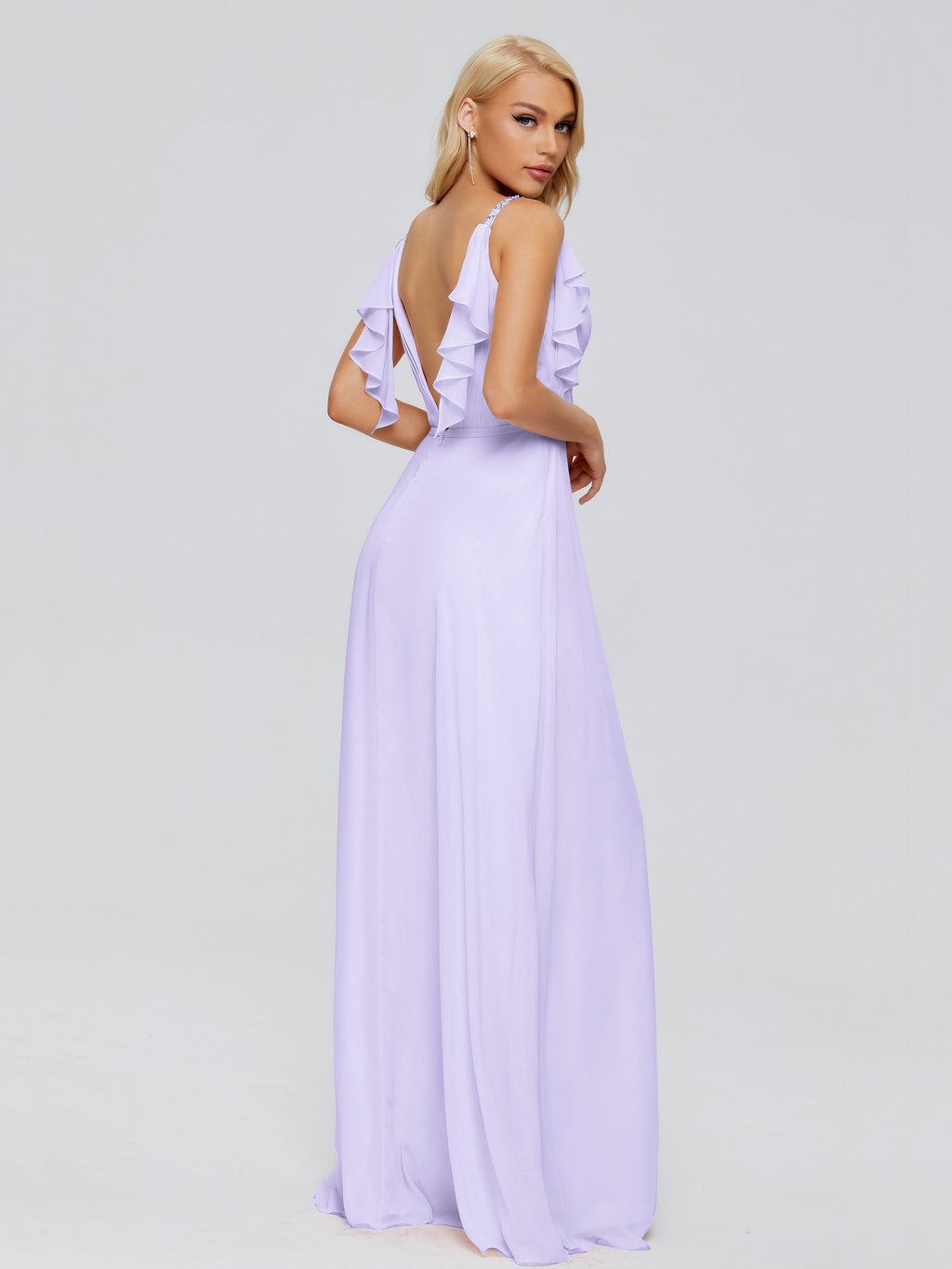 Brianna Straps V-back Chiffon Bridesmaid Dresses