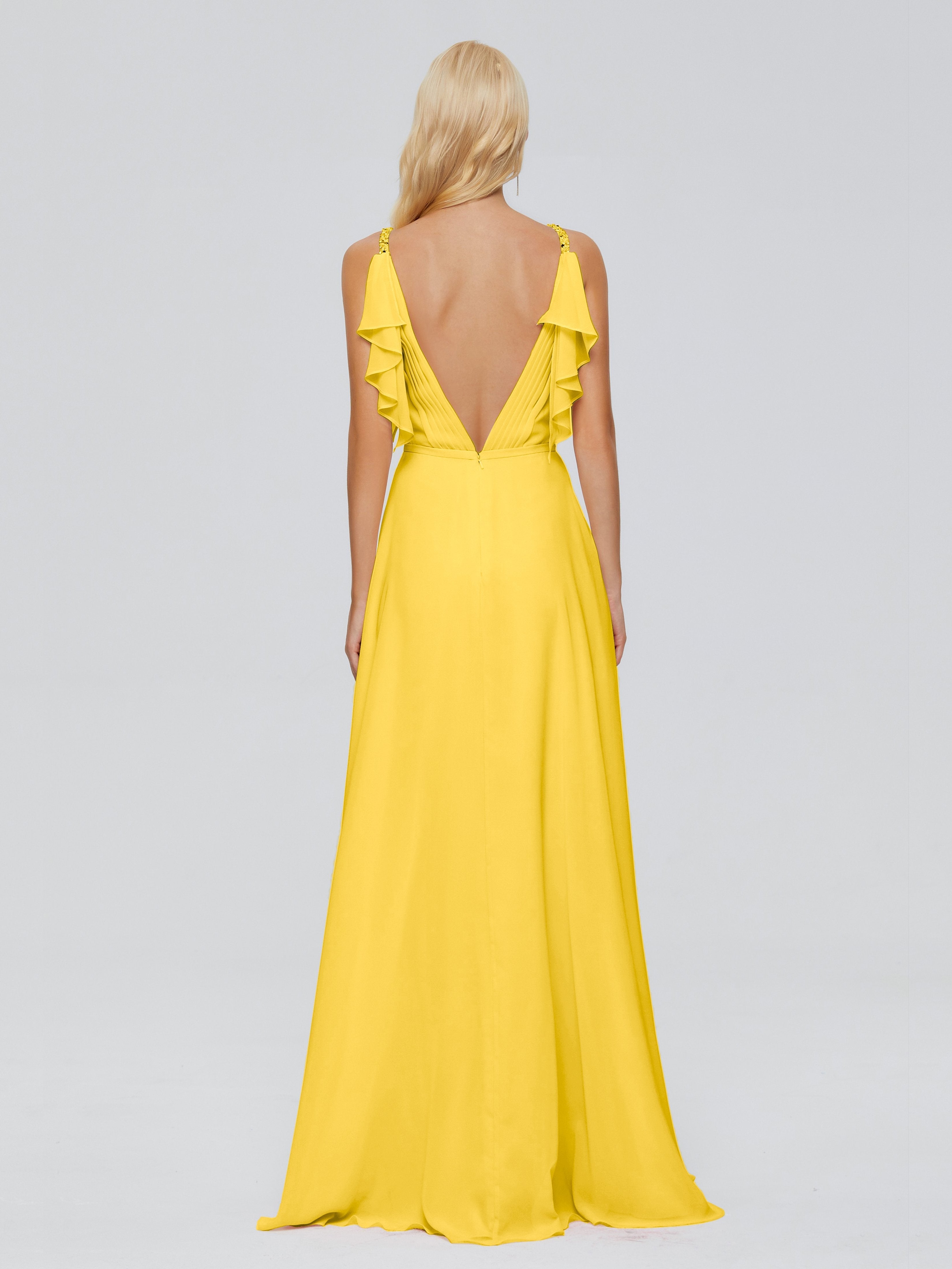 Brianna Straps V-back Chiffon Bridesmaid Dresses