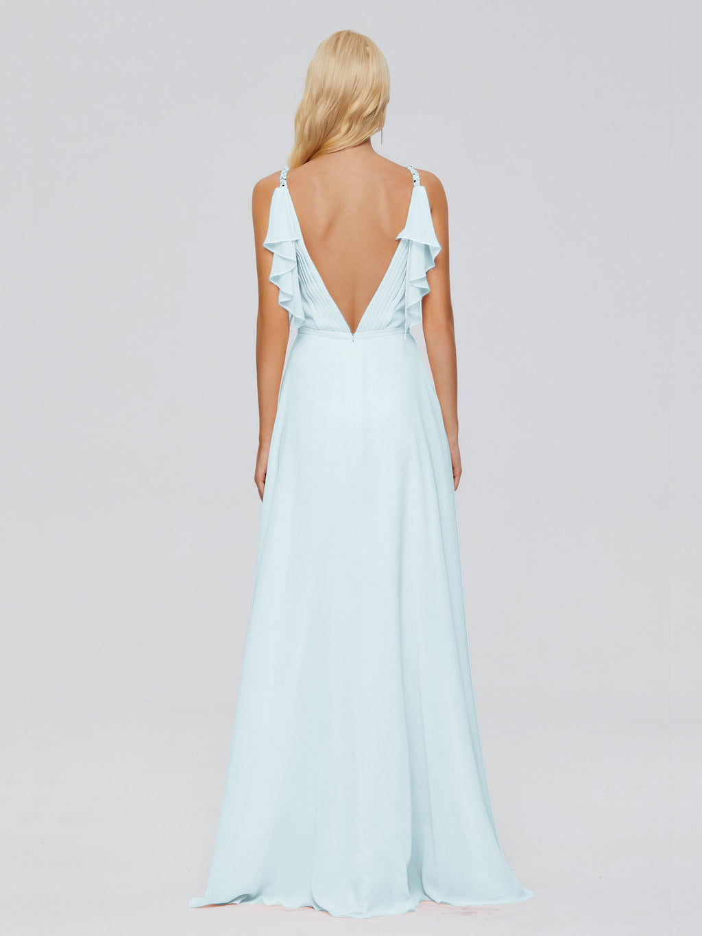 Brianna Straps V-back Chiffon Bridesmaid Dresses