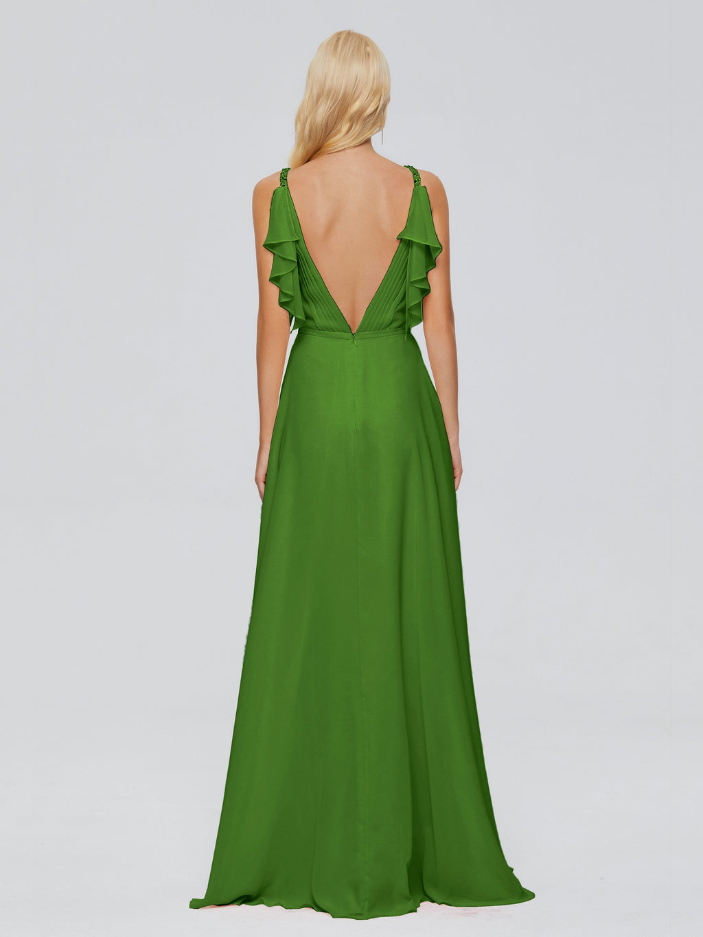 Brianna Straps V-back Chiffon Bridesmaid Dresses