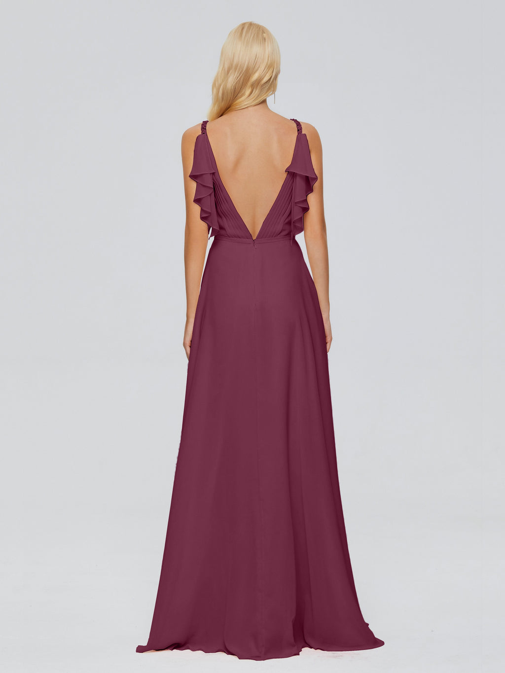 Brianna Straps V-back Chiffon Bridesmaid Dresses
