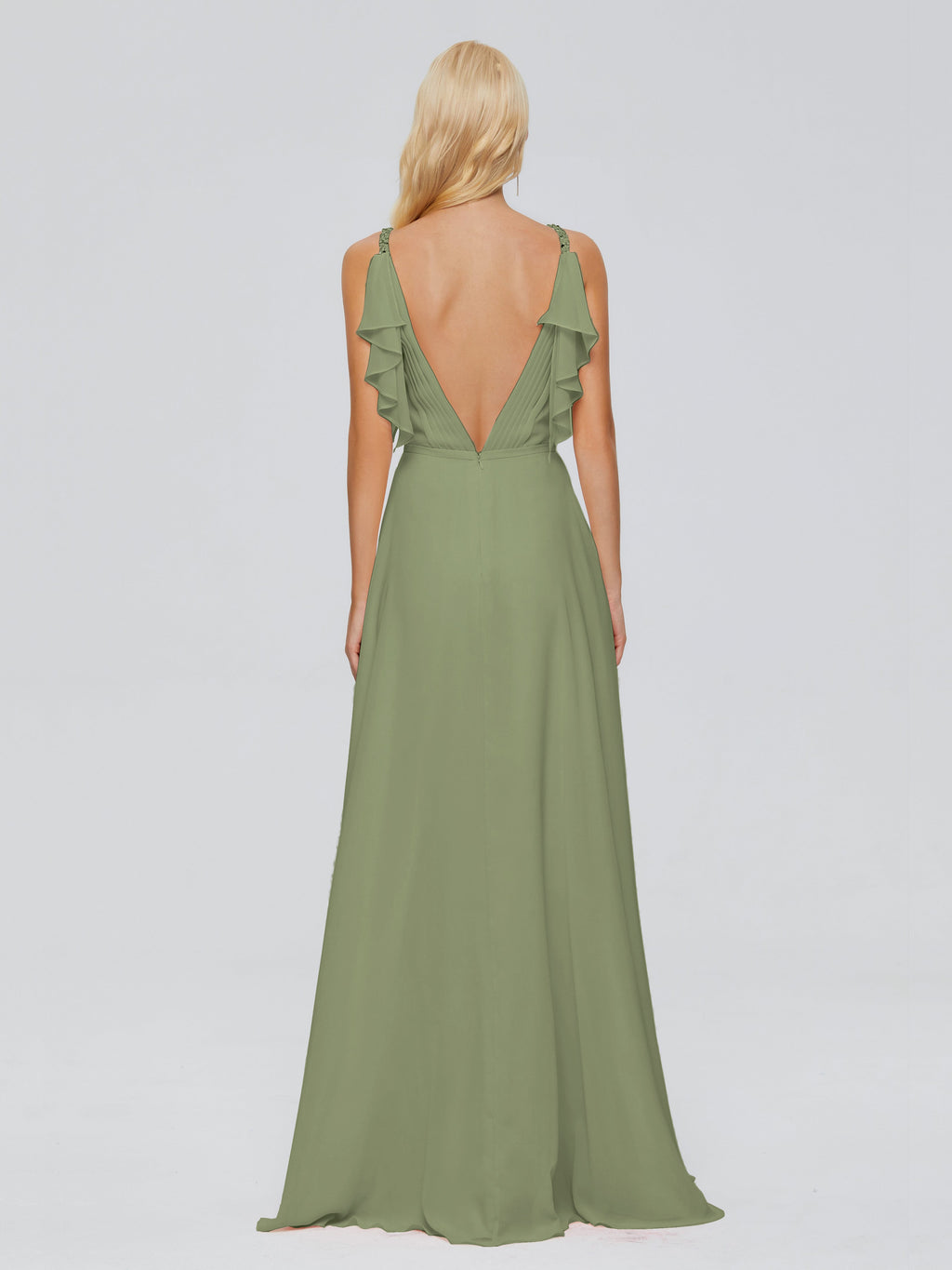 Brianna Straps V-back Chiffon Bridesmaid Dresses