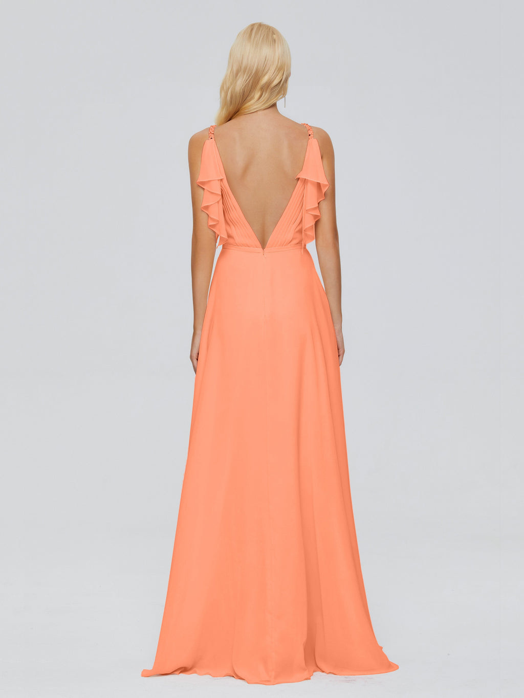 Brianna Straps V-back Chiffon Bridesmaid Dresses