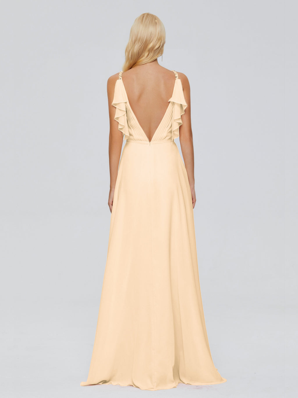 Brianna Straps V-back Chiffon Bridesmaid Dresses