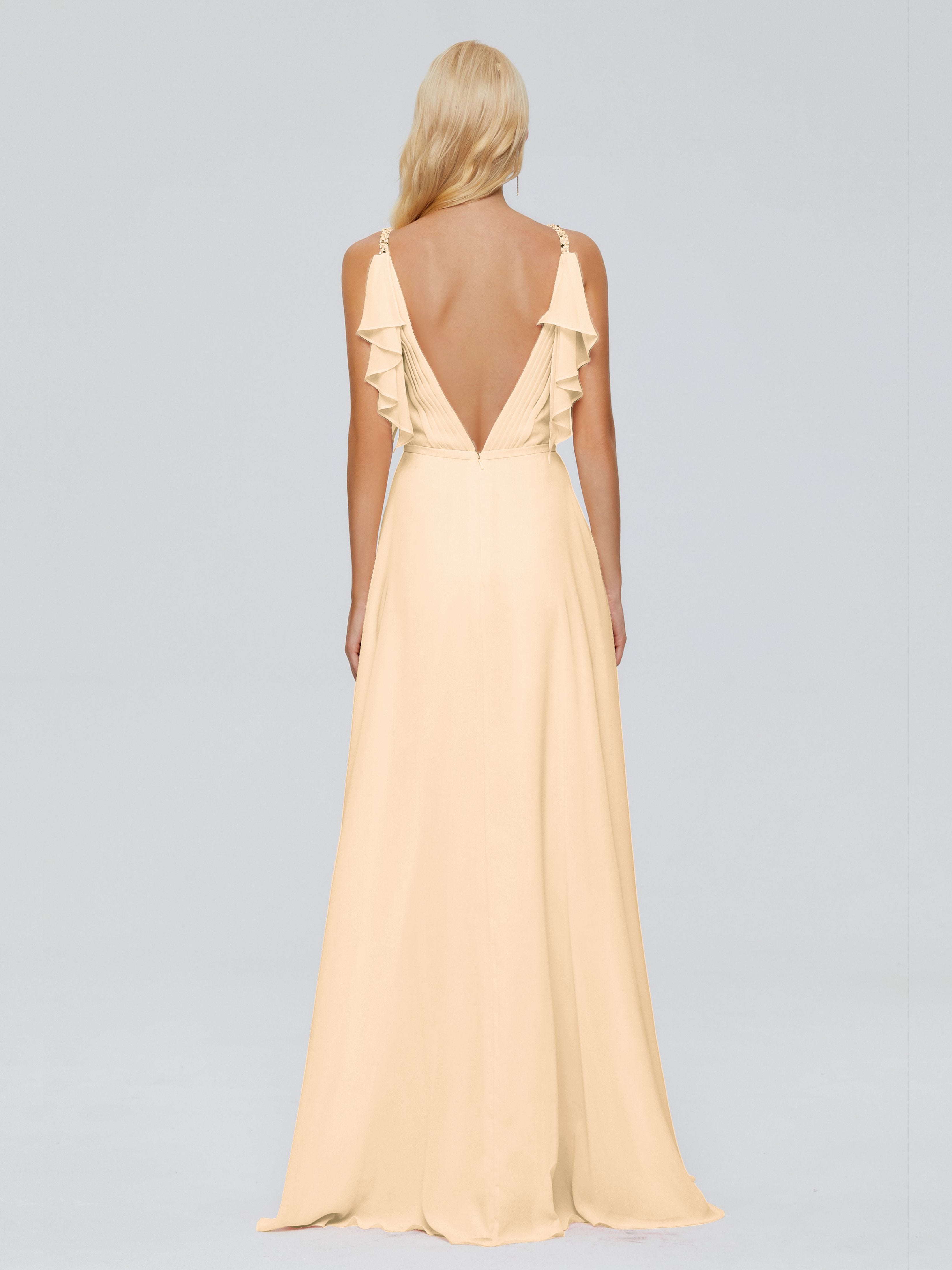 Brianna Straps V-back Chiffon Bridesmaid Dresses