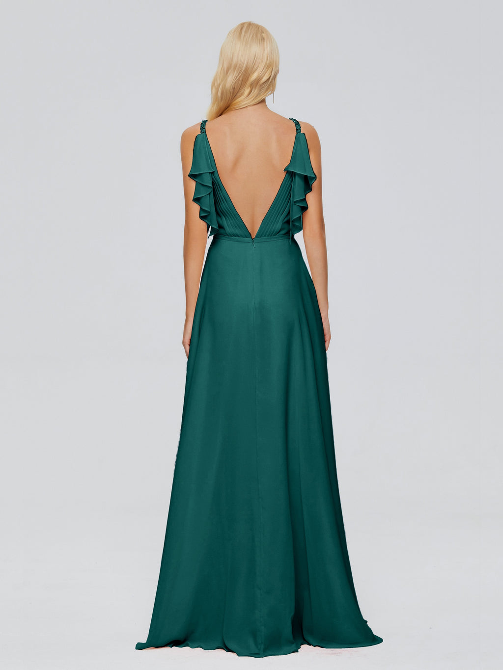 Brianna Straps V-back Chiffon Bridesmaid Dresses