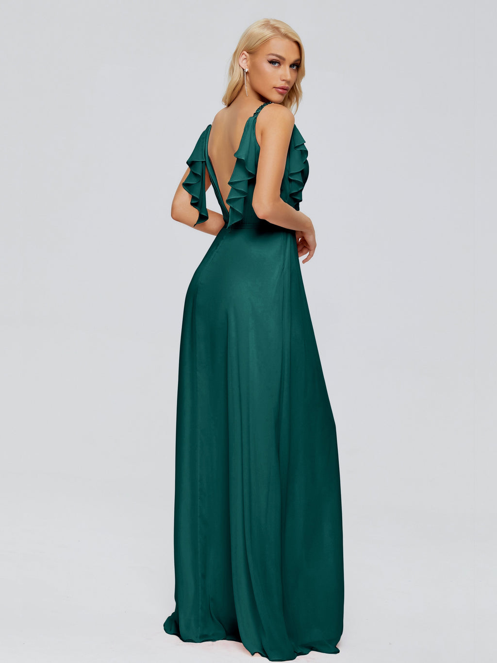 Brianna Straps V-back Chiffon Bridesmaid Dresses