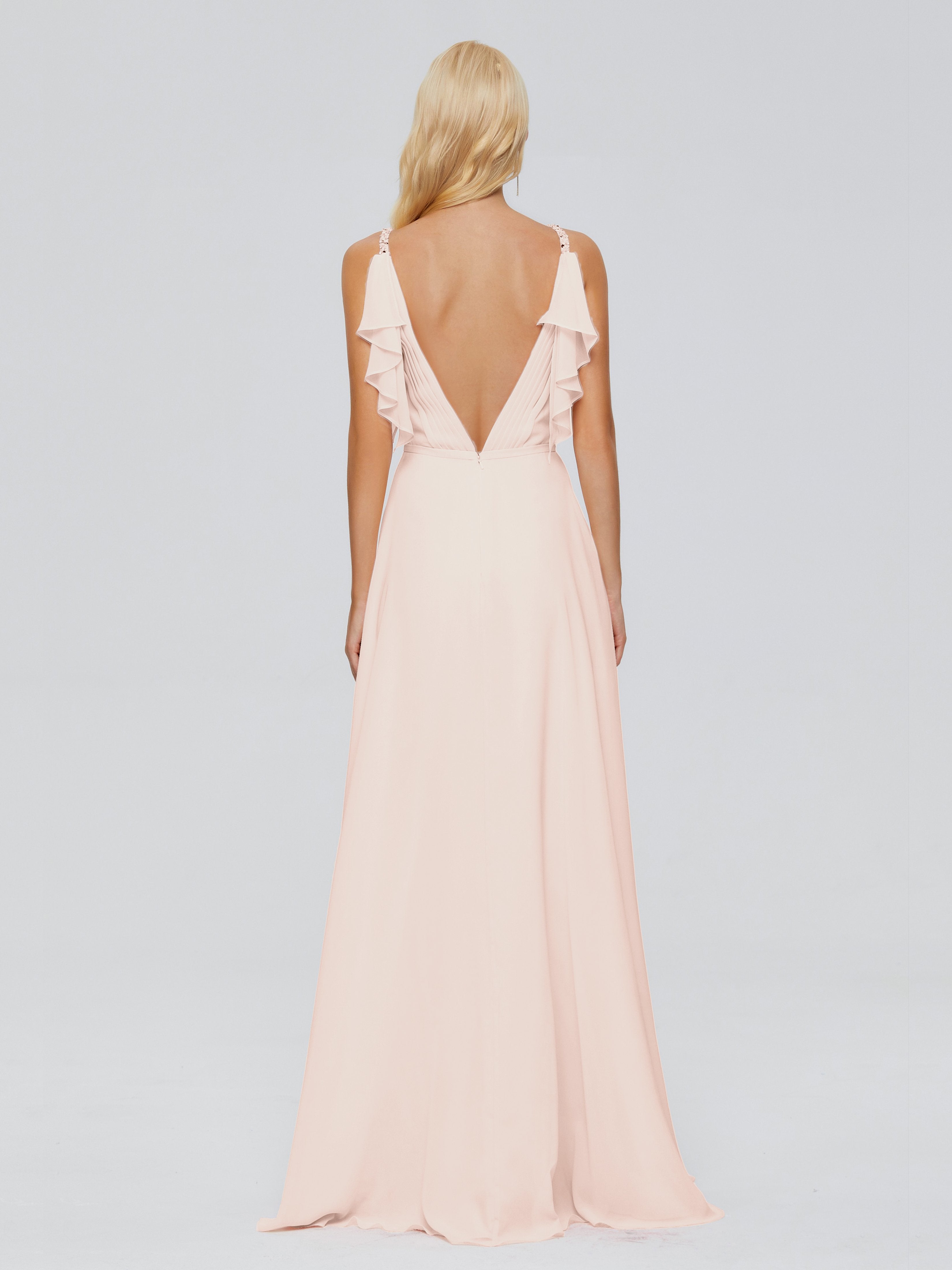 Brianna Straps V-back Chiffon Bridesmaid Dresses