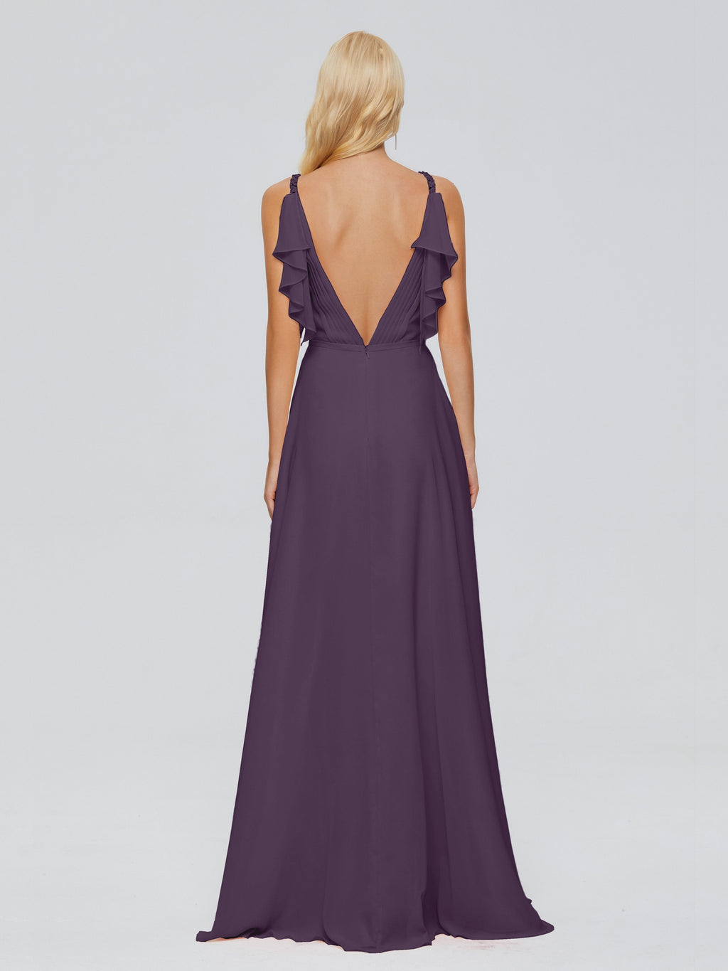 Brianna Straps V-back Chiffon Bridesmaid Dresses
