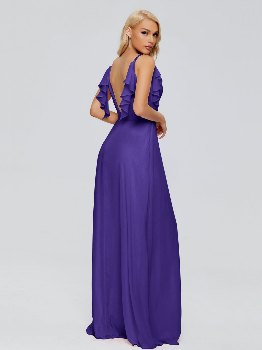 Brianna Straps V-back Chiffon Bridesmaid Dresses