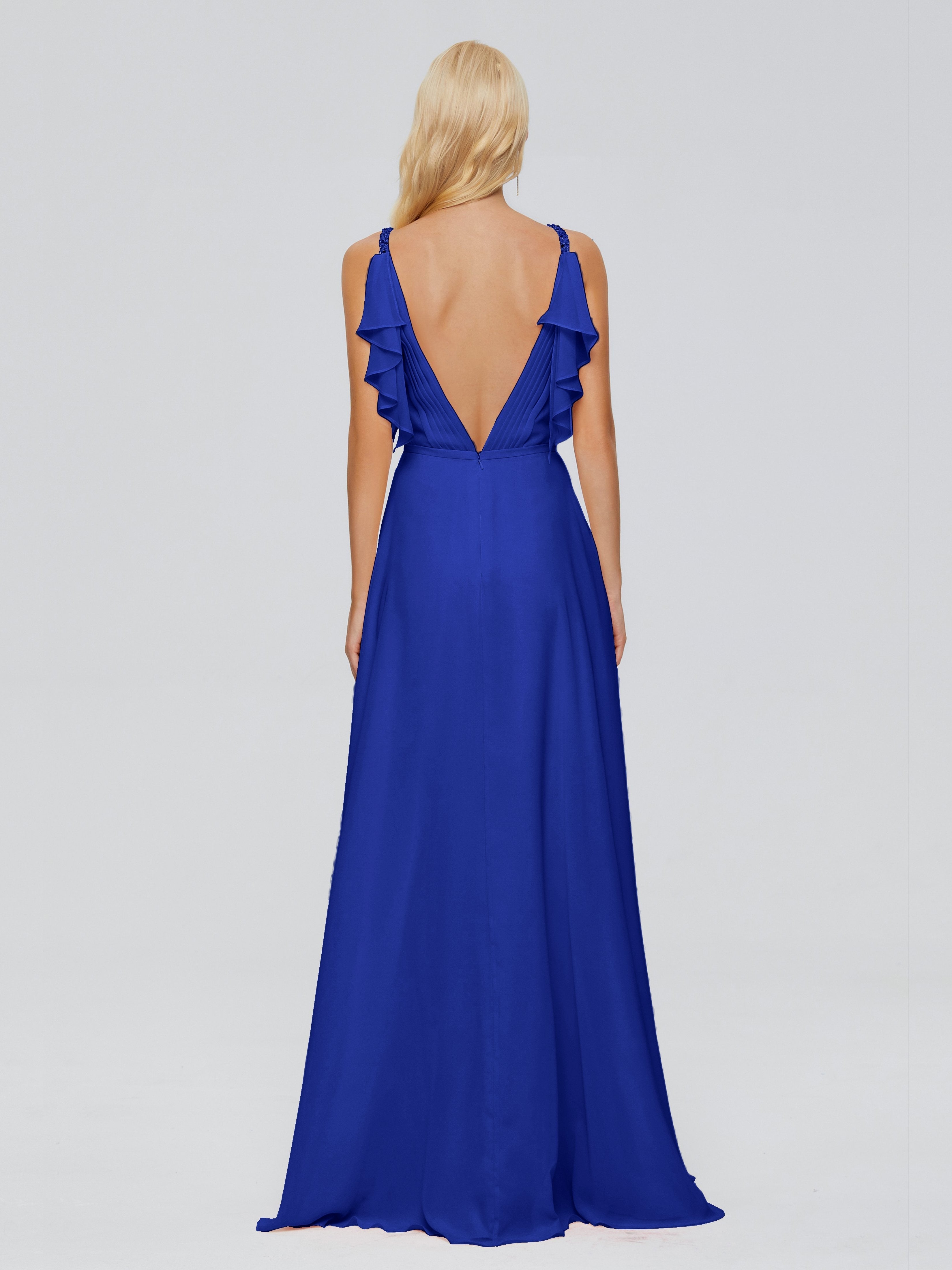 Brianna Straps V-back Chiffon Bridesmaid Dresses