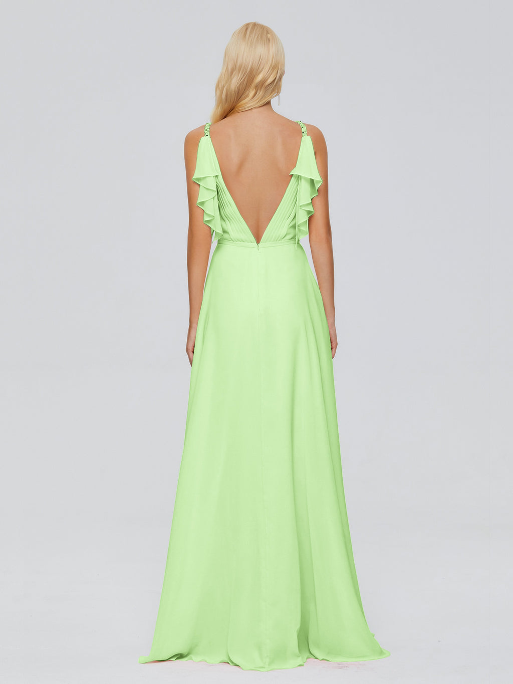 Brianna Straps V-back Chiffon Bridesmaid Dresses
