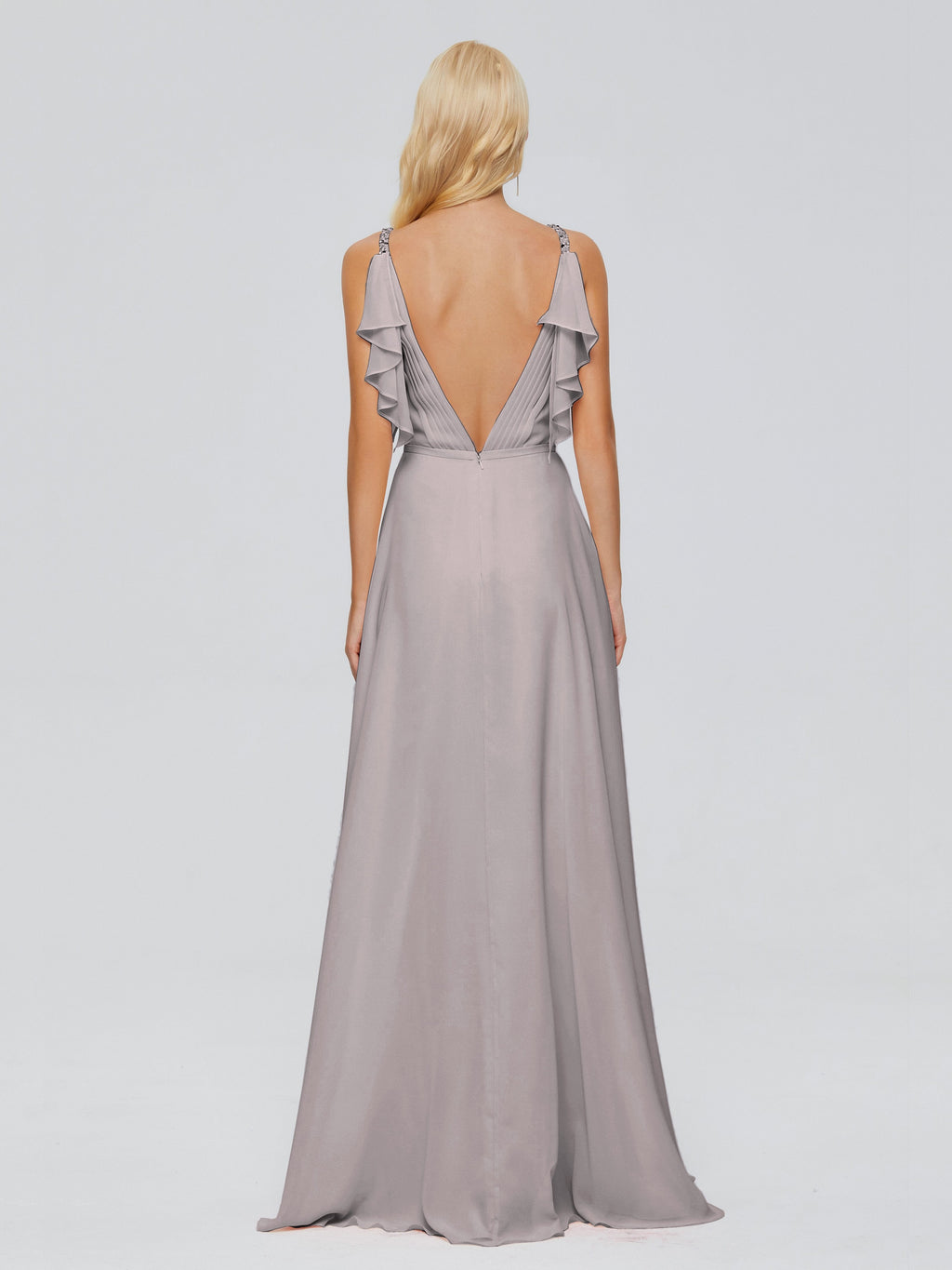 Brianna Straps V-back Chiffon Bridesmaid Dresses
