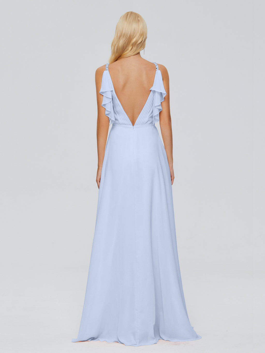 Brianna Straps V-back Chiffon Bridesmaid Dresses