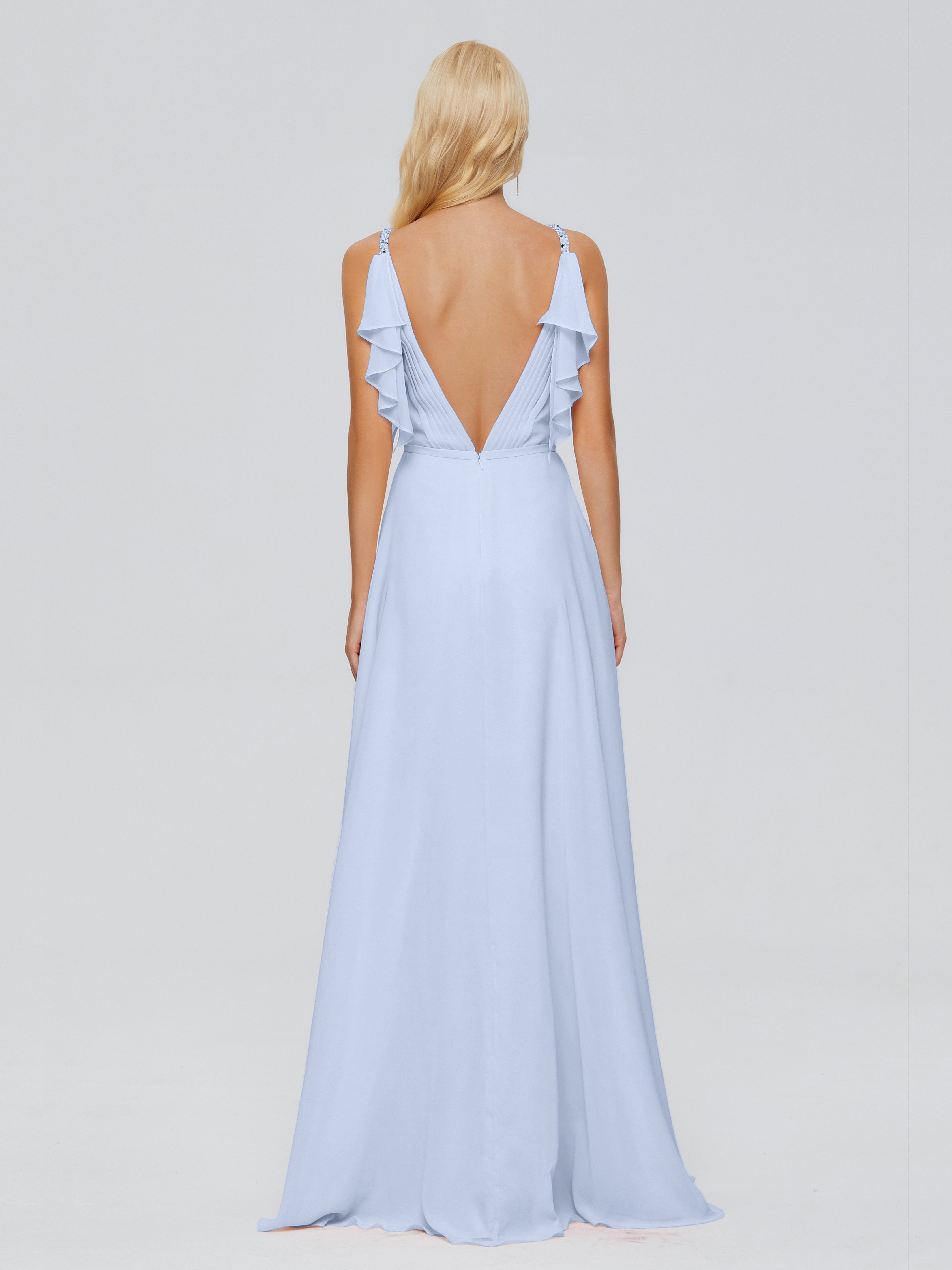 Brianna Straps V-back Chiffon Bridesmaid Dresses